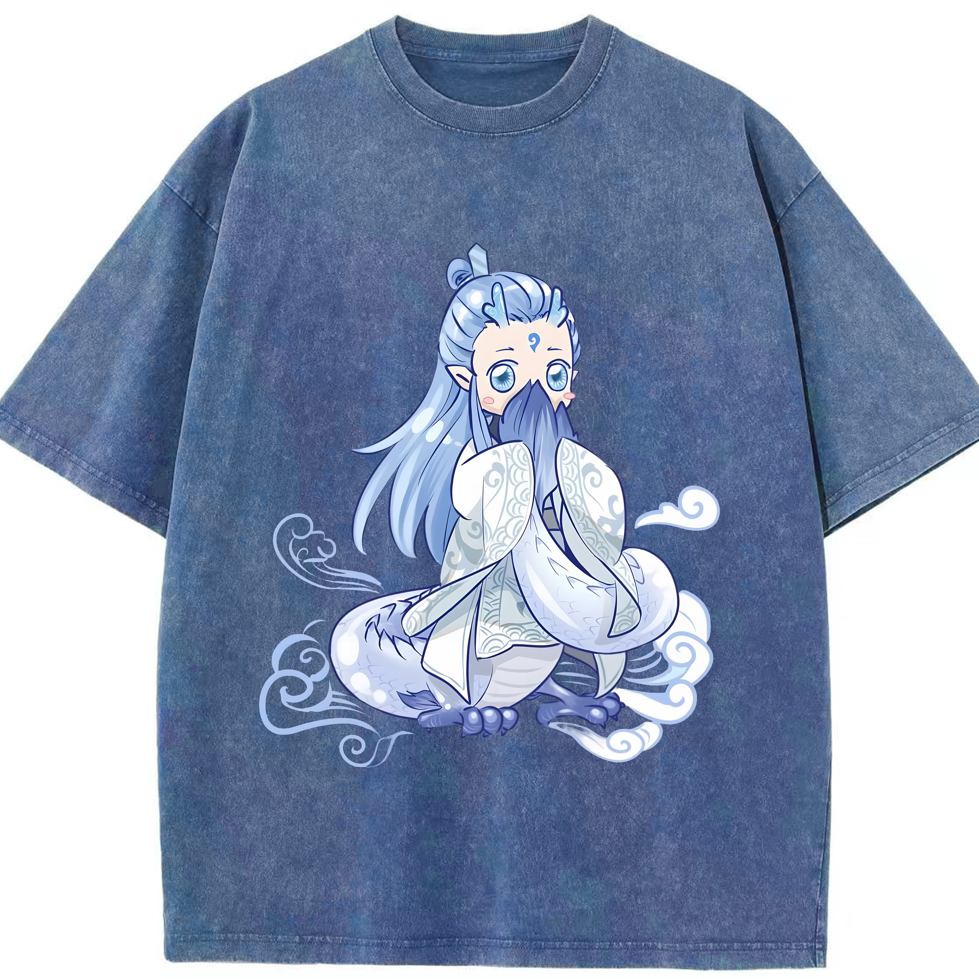 （画像用） Ne Zha 2 ナタ 魔童の大暴れ 綿100% ヴィンテージ風 半袖Tシャツ（フロントプリント）