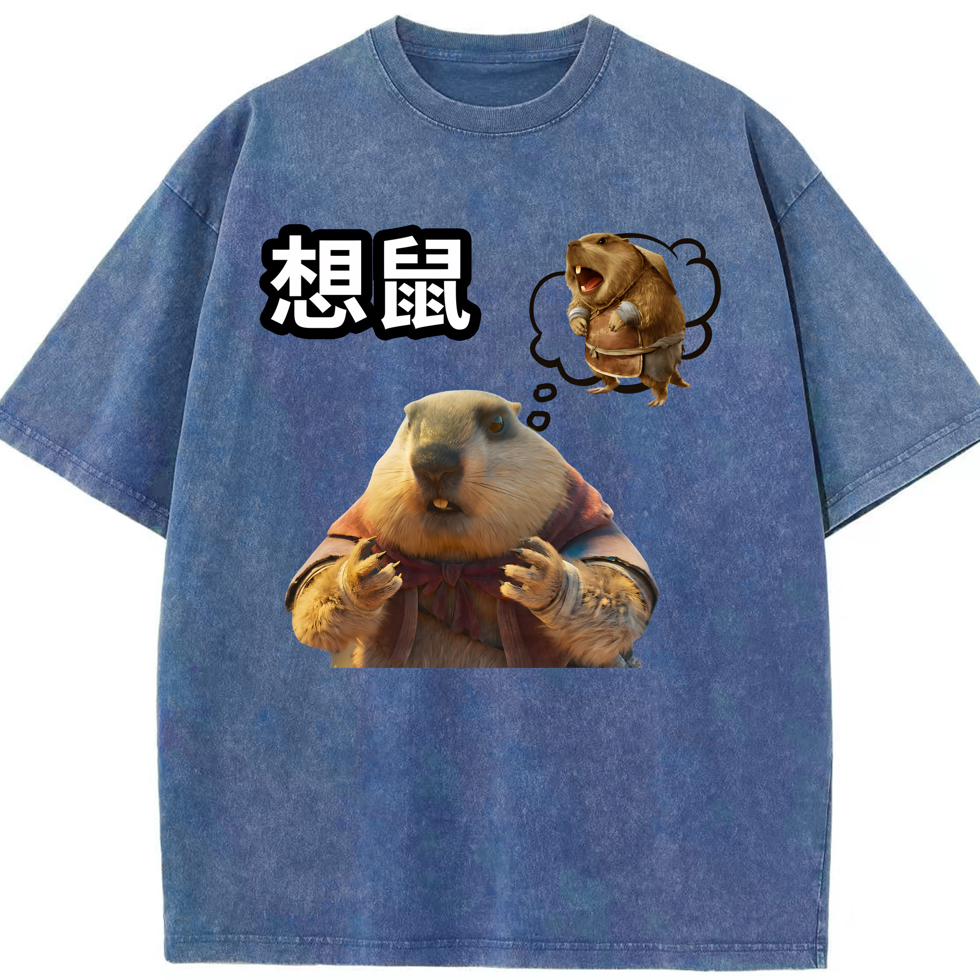 Ne Zha 2 ナタ 魔童の大暴れ 綿100% ヴィンテージ風 半袖Tシャツ（フロントプリント）