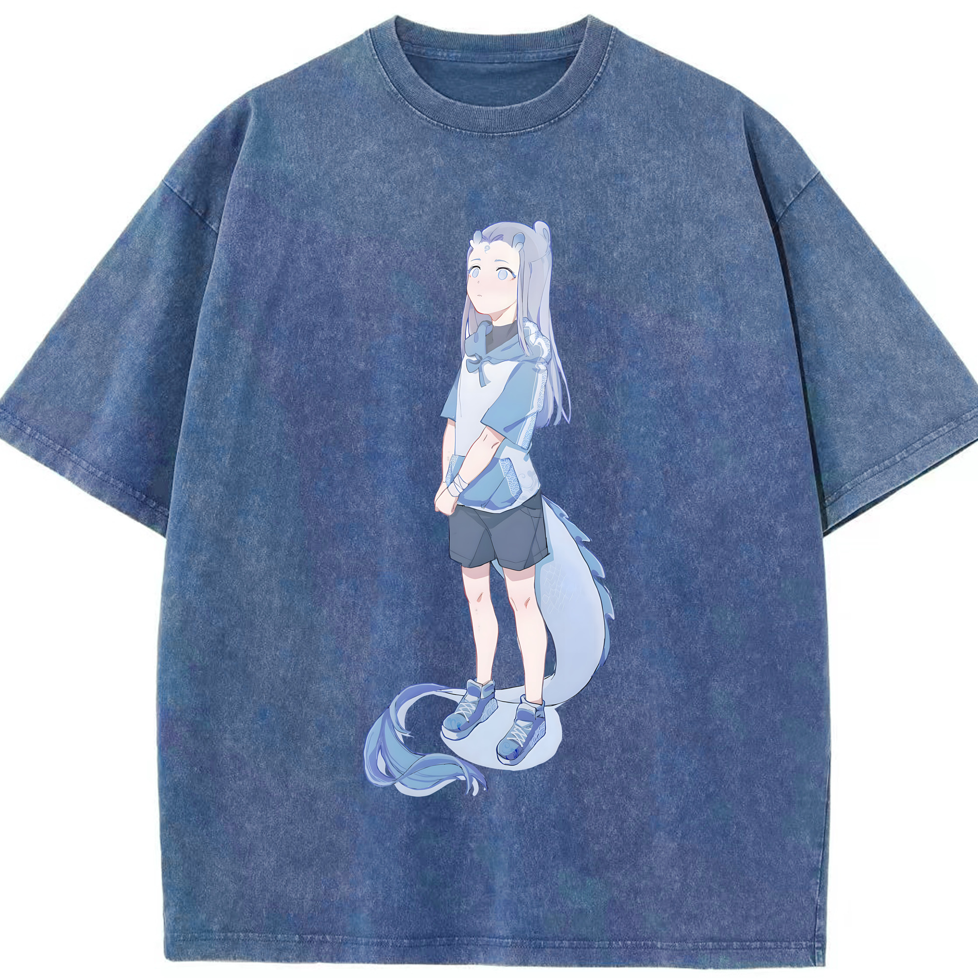 （画像用） Ne Zha 2 ナタ 魔童の大暴れ 綿100% ヴィンテージ風 半袖Tシャツ（フロントプリント）