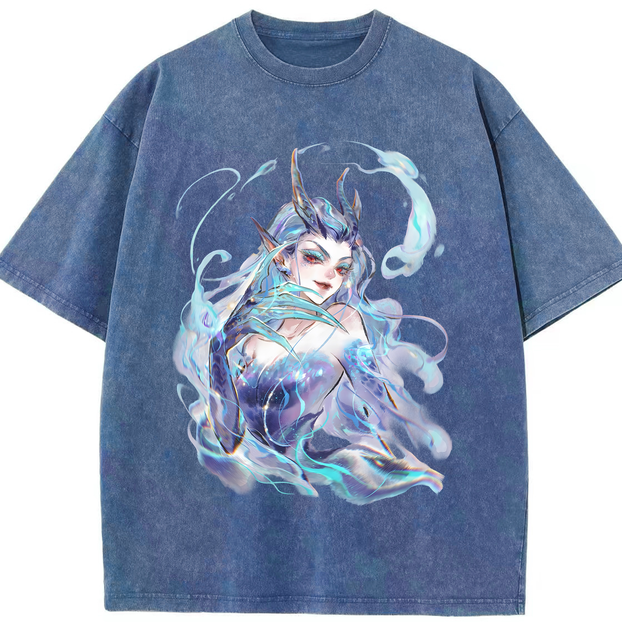 （画像用） Ne Zha 2 ナタ 魔童の大暴れ 綿100% ヴィンテージ風 半袖Tシャツ（フロントプリント）