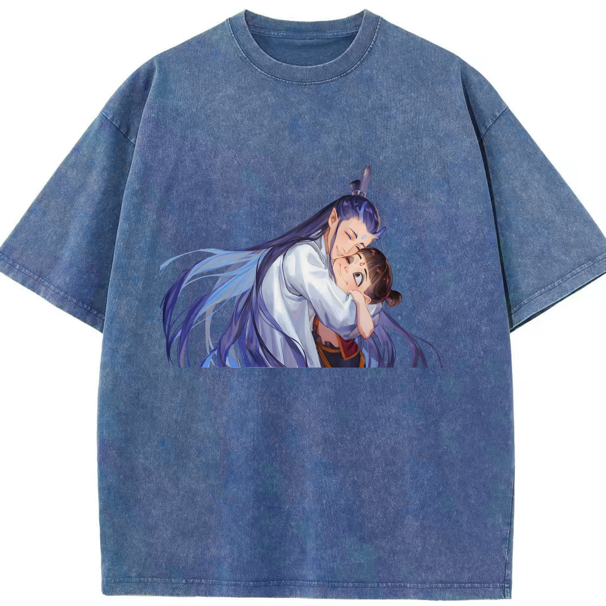 （画像用） Ne Zha 2 ナタ 魔童の大暴れ 綿100% ヴィンテージ風 半袖Tシャツ（フロントプリント）