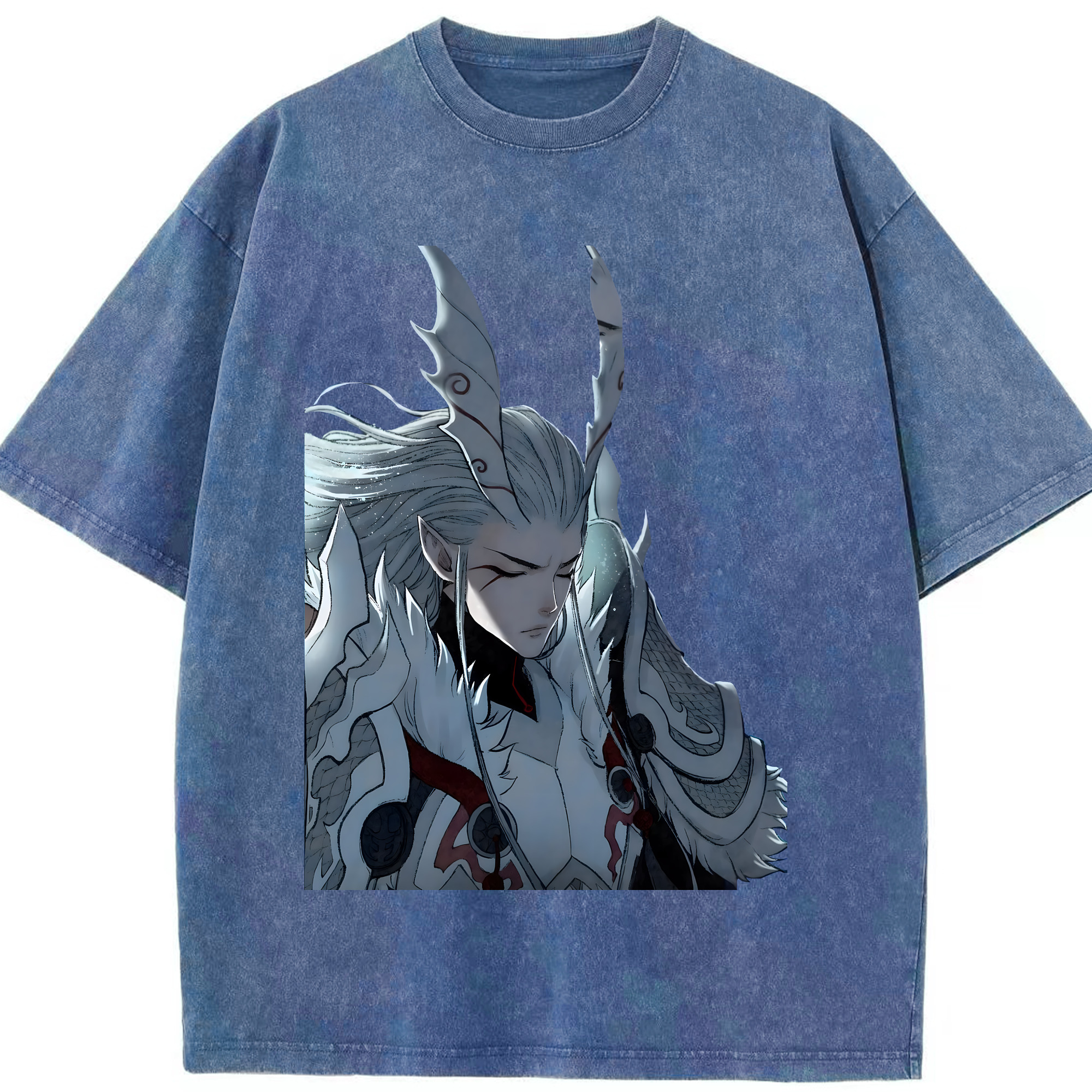 （画像用） Ne Zha 2 ナタ 魔童の大暴れ 綿100% ヴィンテージ風 半袖Tシャツ（フロントプリント）