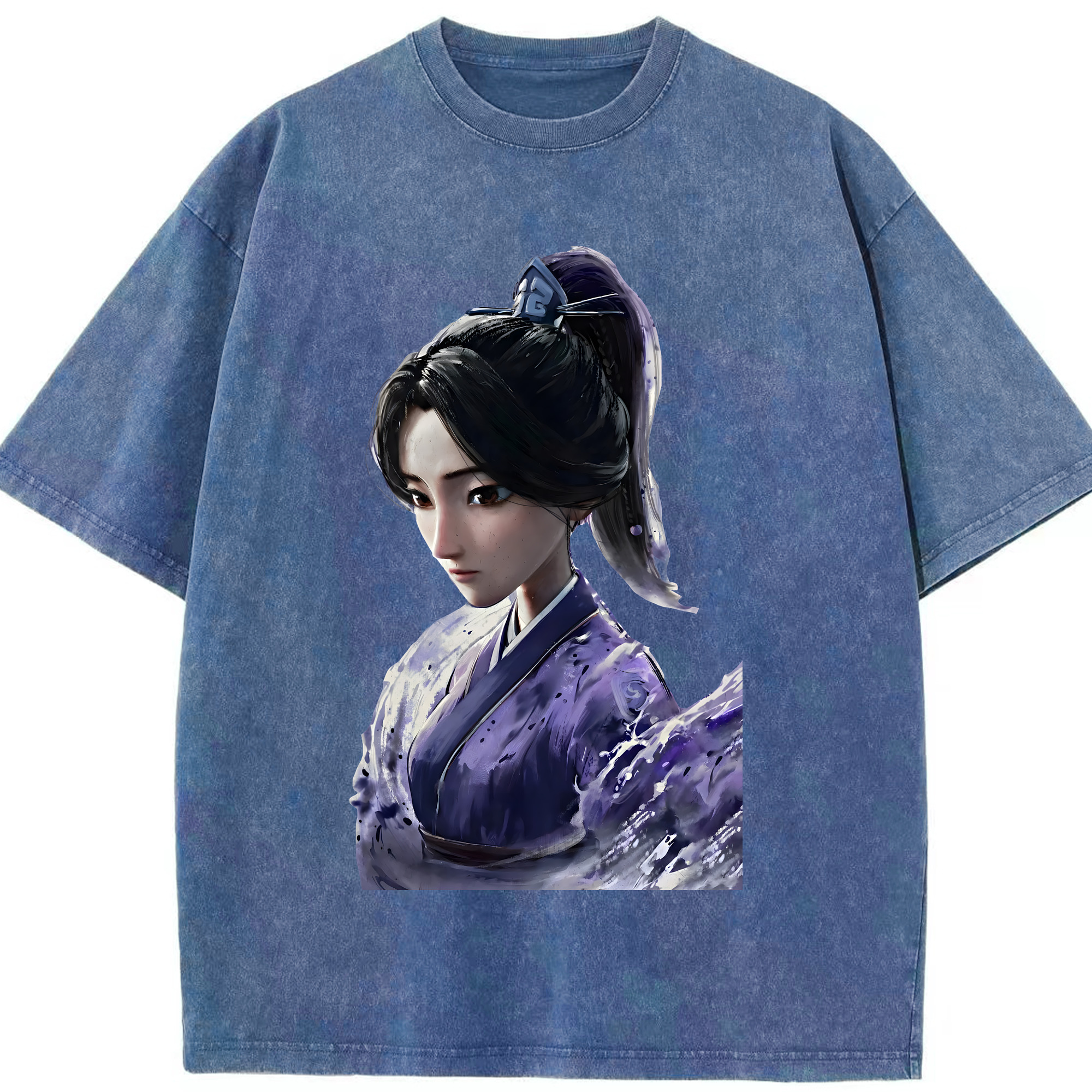 （画像用） Ne Zha 2 ナタ 魔童の大暴れ 綿100% ヴィンテージ風 半袖Tシャツ（フロントプリント）