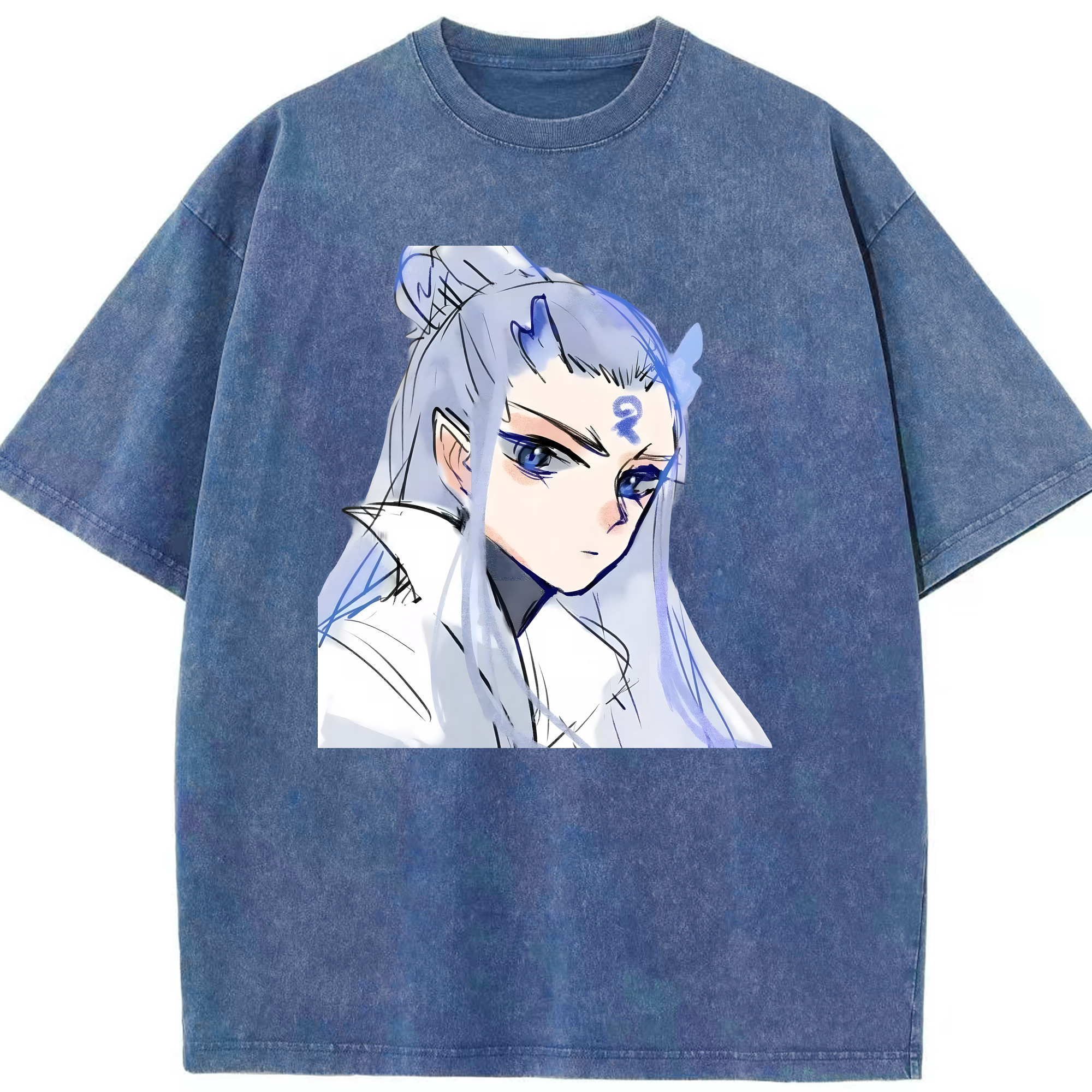 （画像用） Ne Zha 2 ナタ 魔童の大暴れ 綿100% ヴィンテージ風 半袖Tシャツ（フロントプリント）