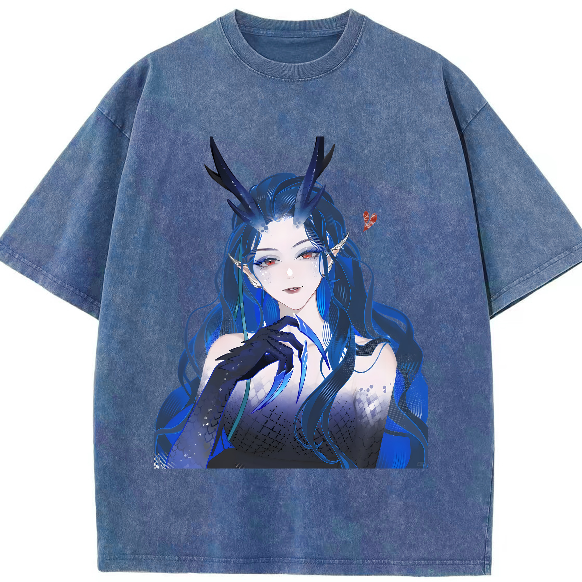 （画像用） Ne Zha 2 ナタ 魔童の大暴れ 綿100% ヴィンテージ風 半袖Tシャツ（フロントプリント）