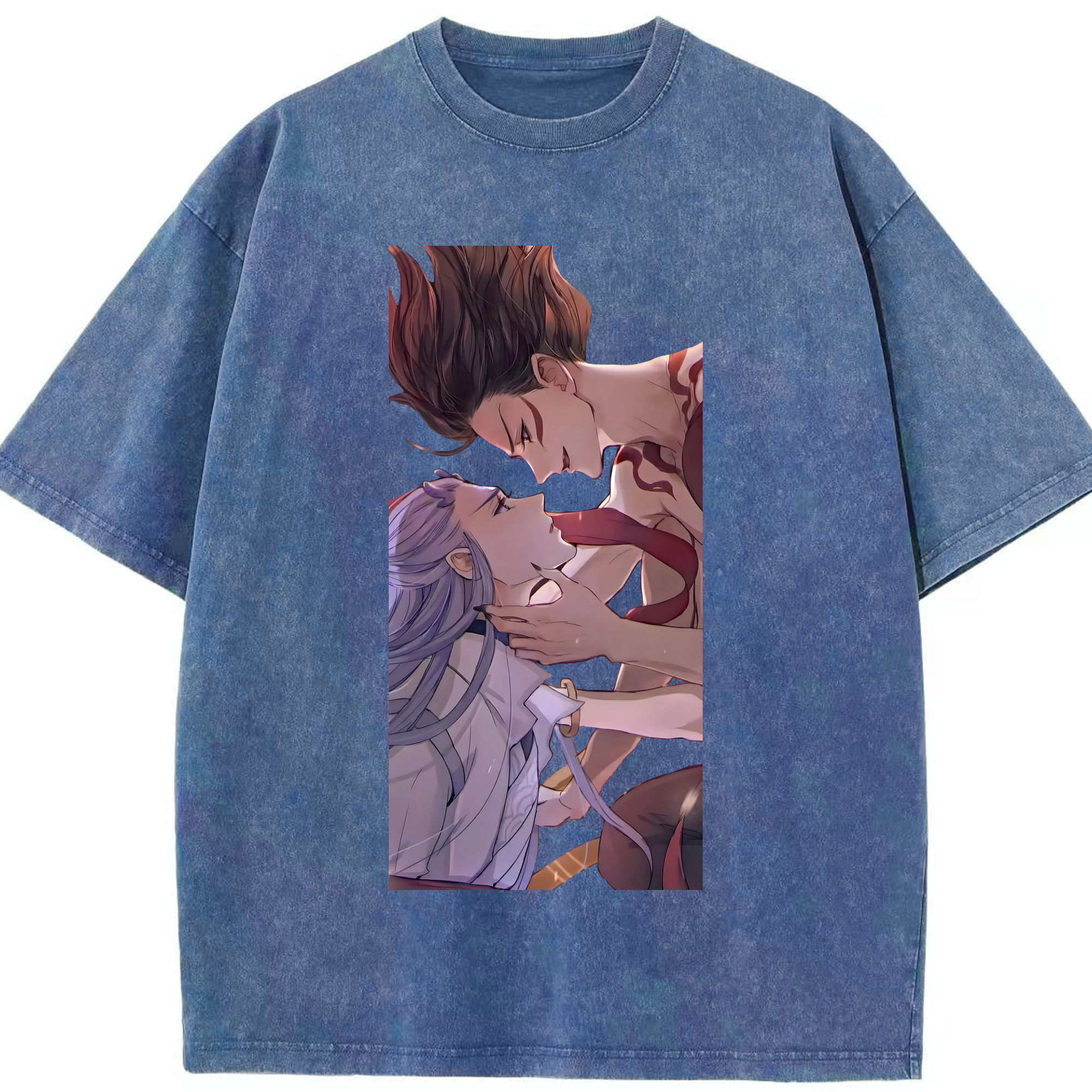 （画像用） Ne Zha 2 ナタ 魔童の大暴れ 綿100% ヴィンテージ風 半袖Tシャツ（フロントプリント）