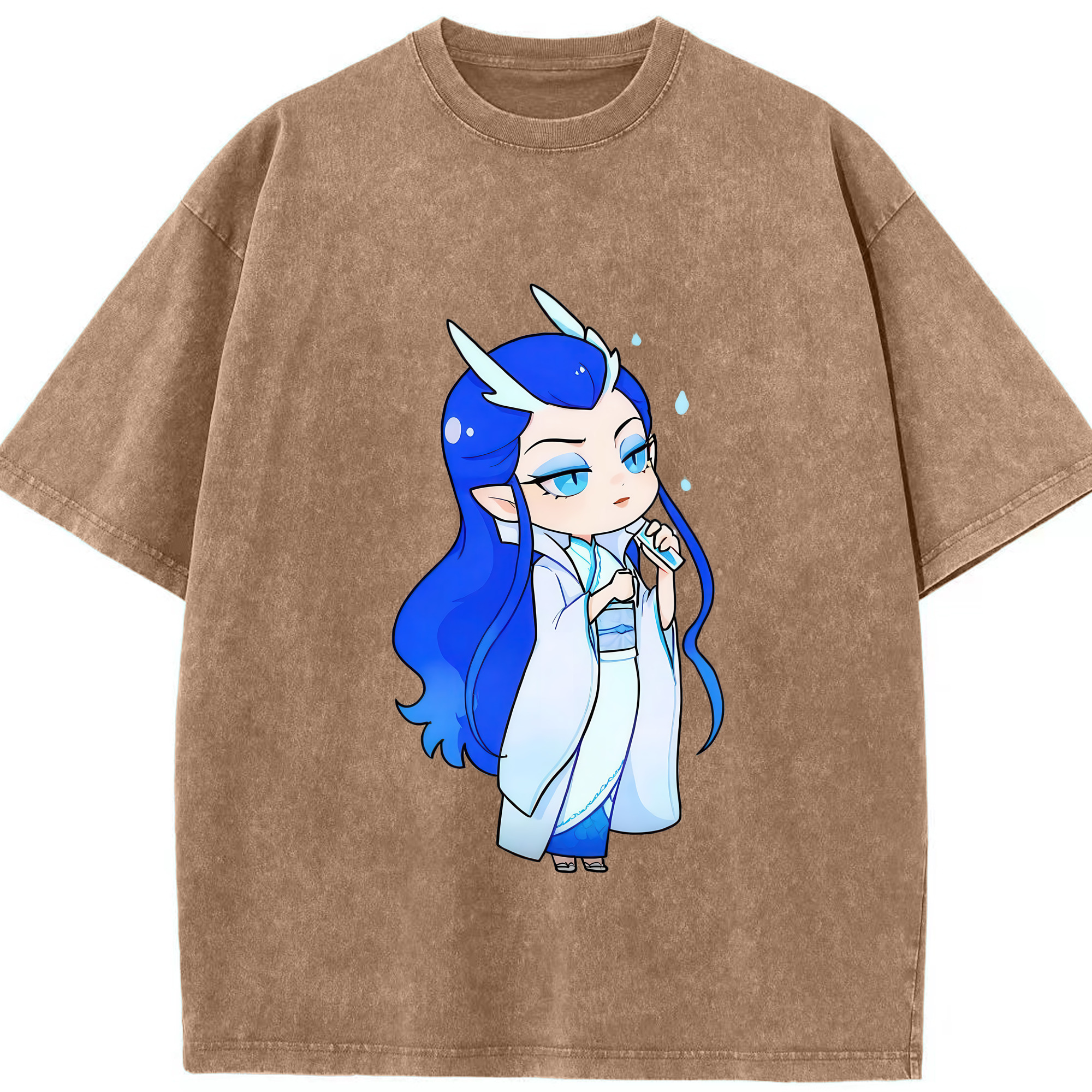 （画像用） Ne Zha 2 ナタ 魔童の大暴れ 綿100% ヴィンテージ風 半袖Tシャツ（フロントプリント）