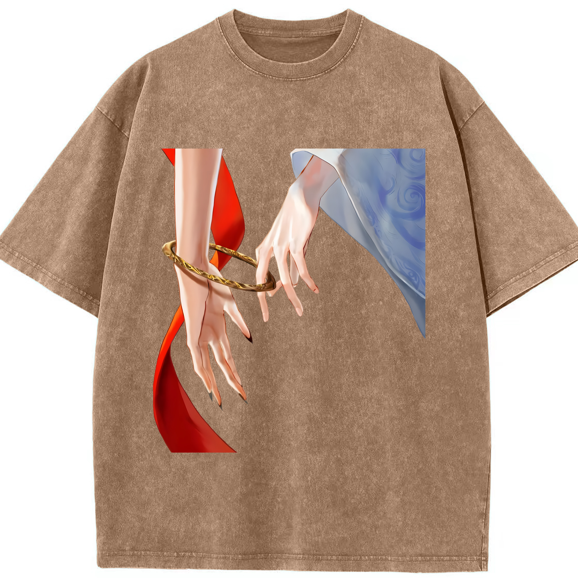 （画像用） Ne Zha 2 ナタ 魔童の大暴れ 綿100% ヴィンテージ風 半袖Tシャツ（フロントプリント）