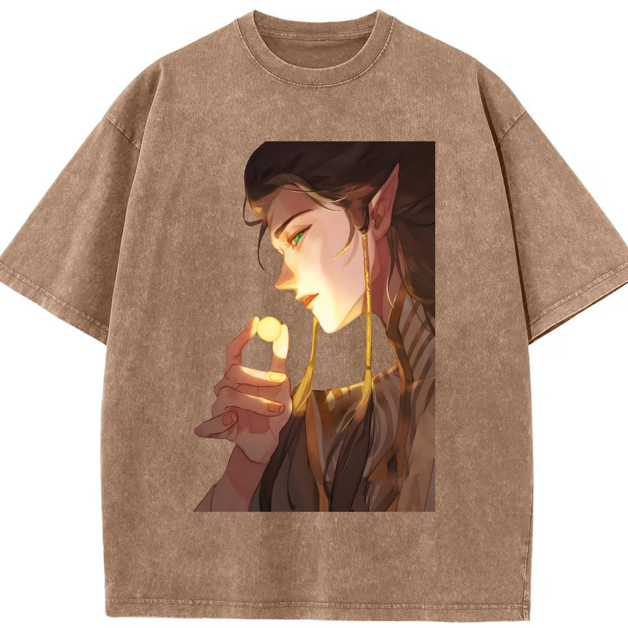 （画像用） Ne Zha 2 ナタ 魔童の大暴れ 綿100% ヴィンテージ風 半袖Tシャツ（フロントプリント）