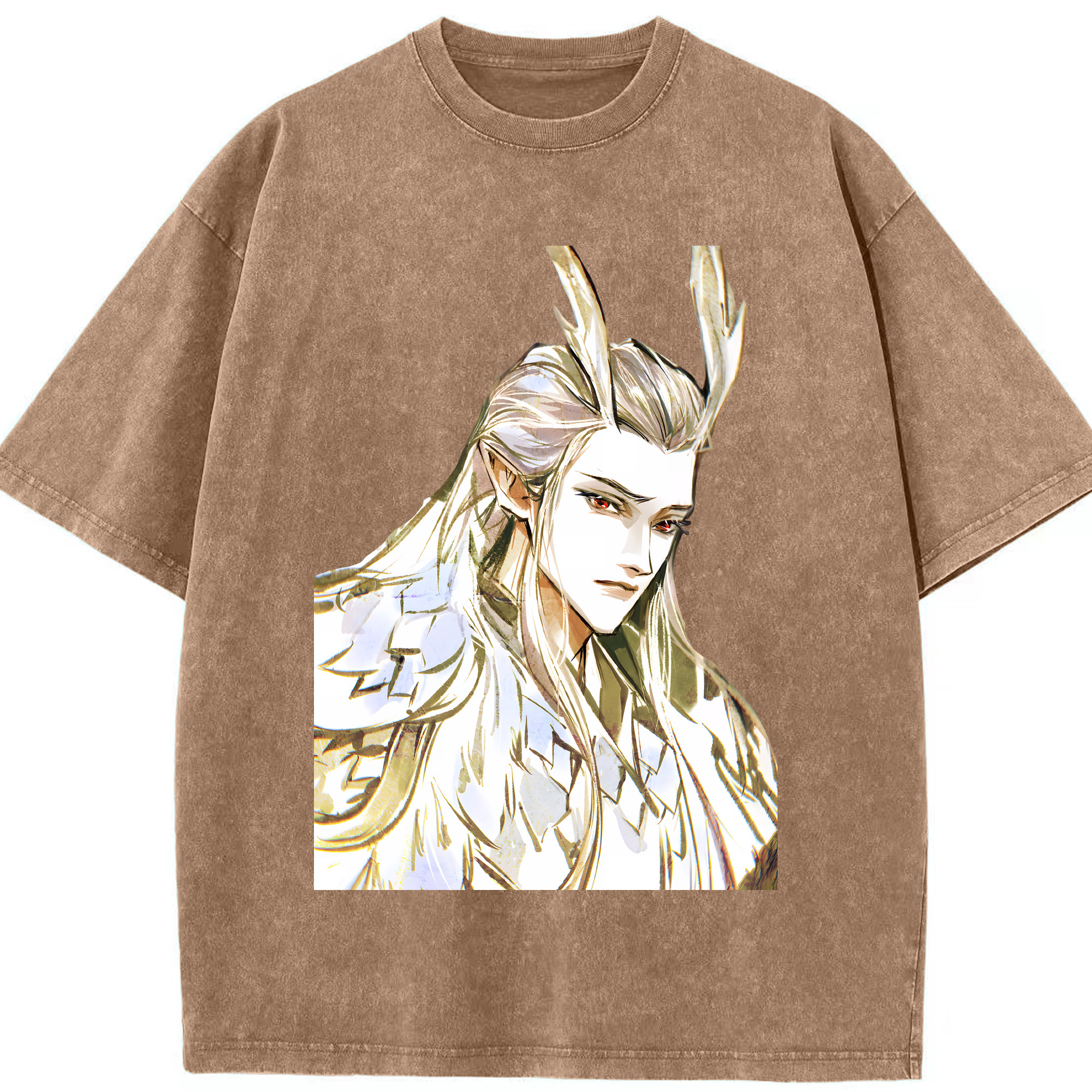 （画像用） Ne Zha 2 ナタ 魔童の大暴れ 綿100% ヴィンテージ風 半袖Tシャツ（フロントプリント）