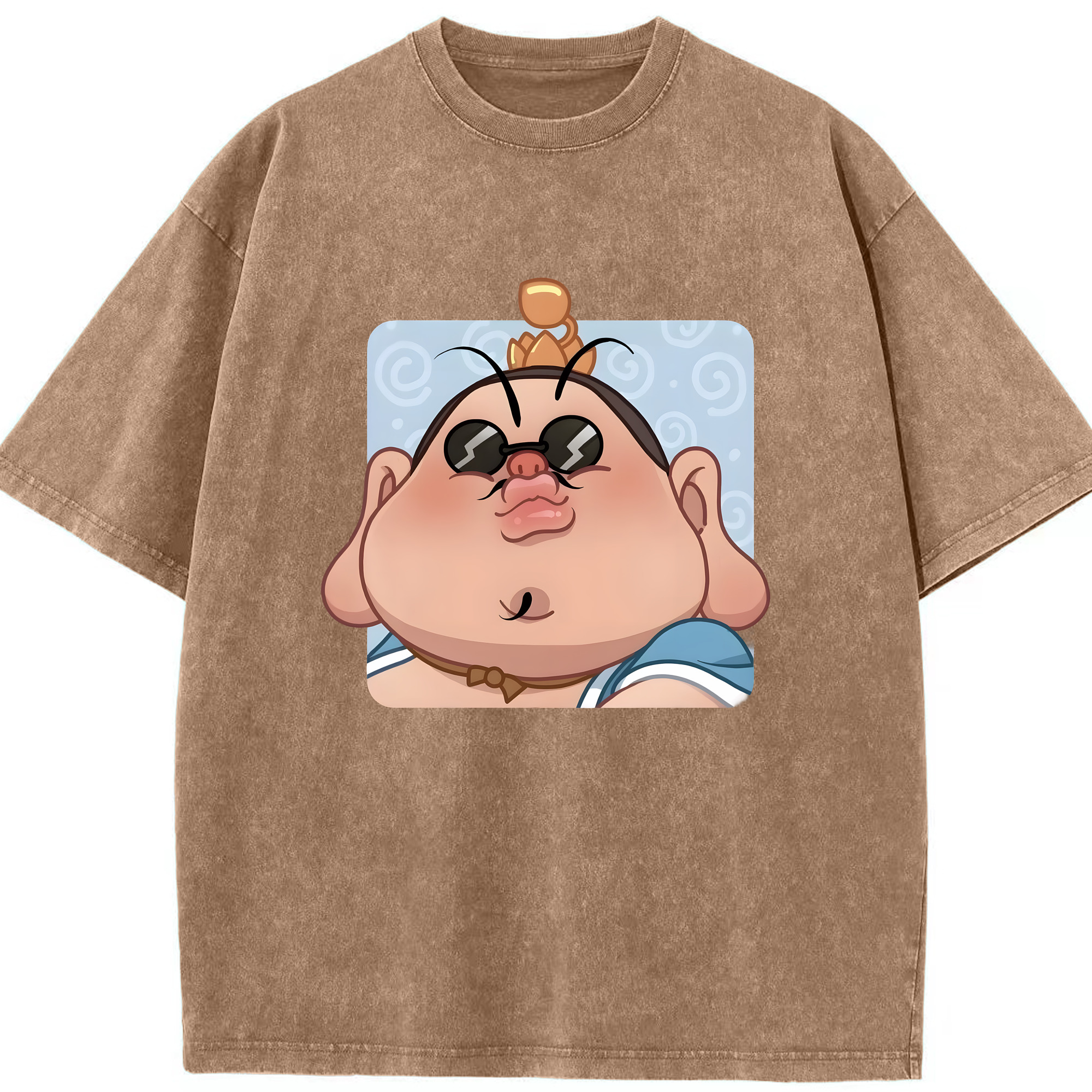 （画像用） Ne Zha 2 ナタ 魔童の大暴れ 綿100% ヴィンテージ風 半袖Tシャツ（フロントプリント）