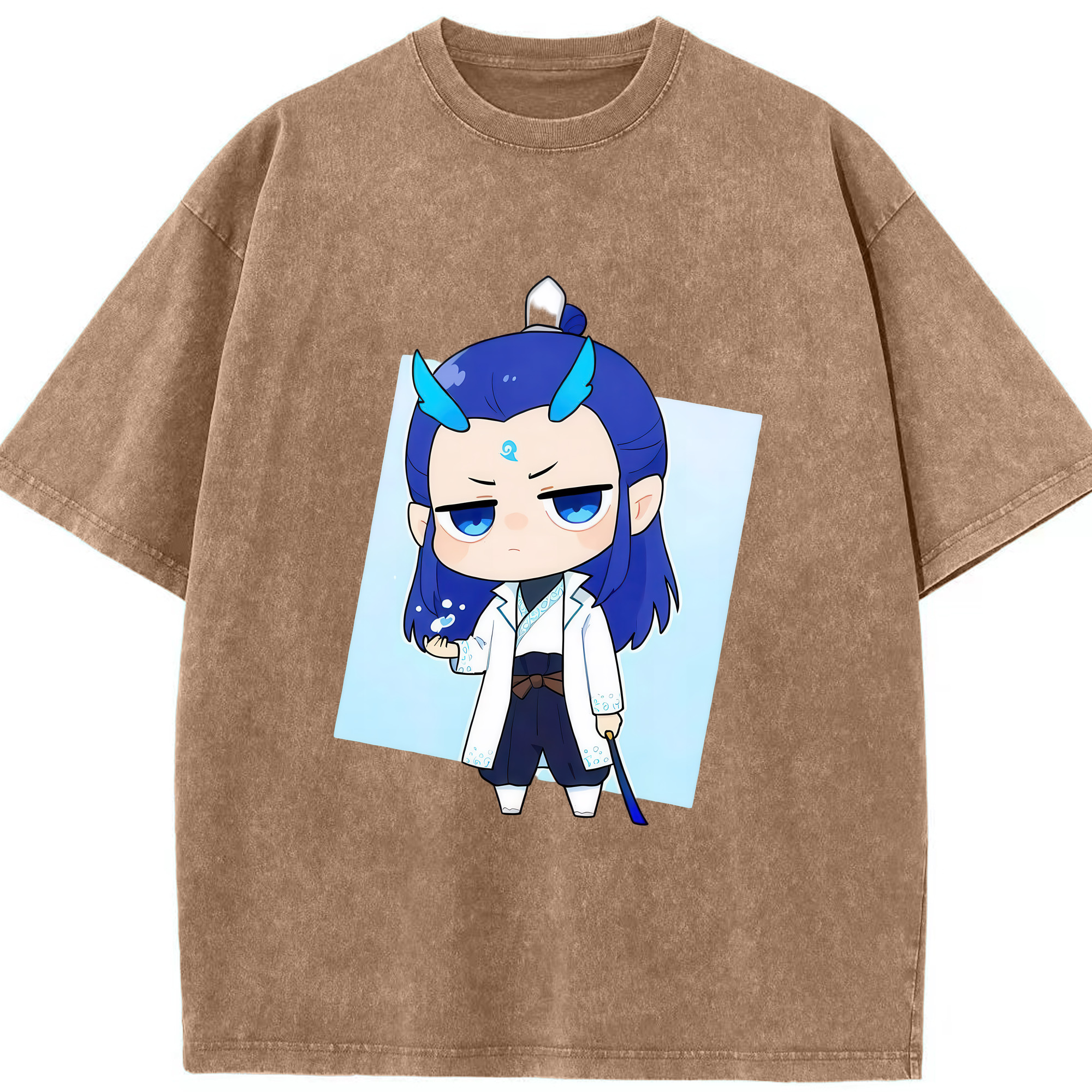 （画像用） Ne Zha 2 ナタ 魔童の大暴れ 綿100% ヴィンテージ風 半袖Tシャツ（フロントプリント）