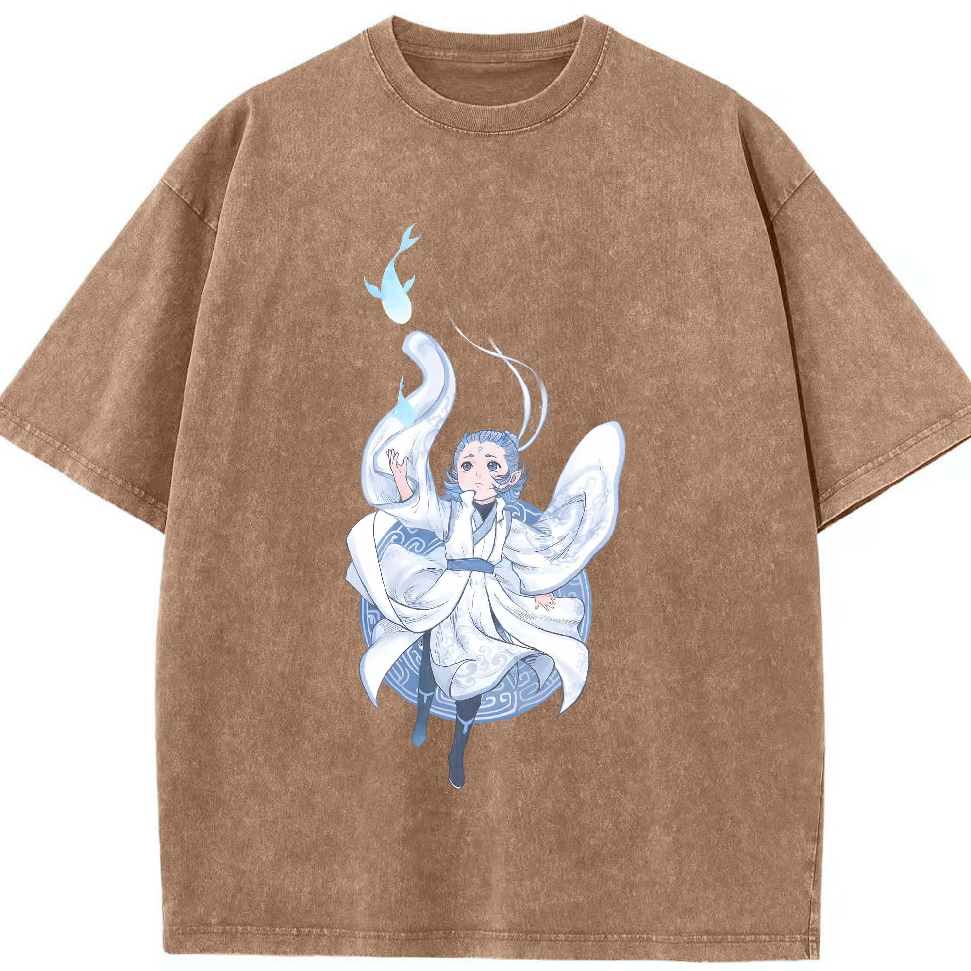 （画像用） Ne Zha 2 ナタ 魔童の大暴れ 綿100% ヴィンテージ風 半袖Tシャツ（フロントプリント）