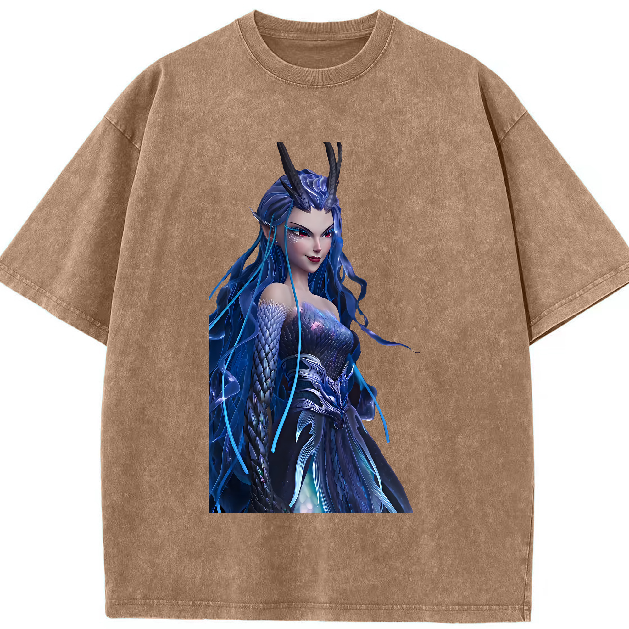 （画像用） Ne Zha 2 ナタ 魔童の大暴れ 綿100% ヴィンテージ風 半袖Tシャツ（フロントプリント）
