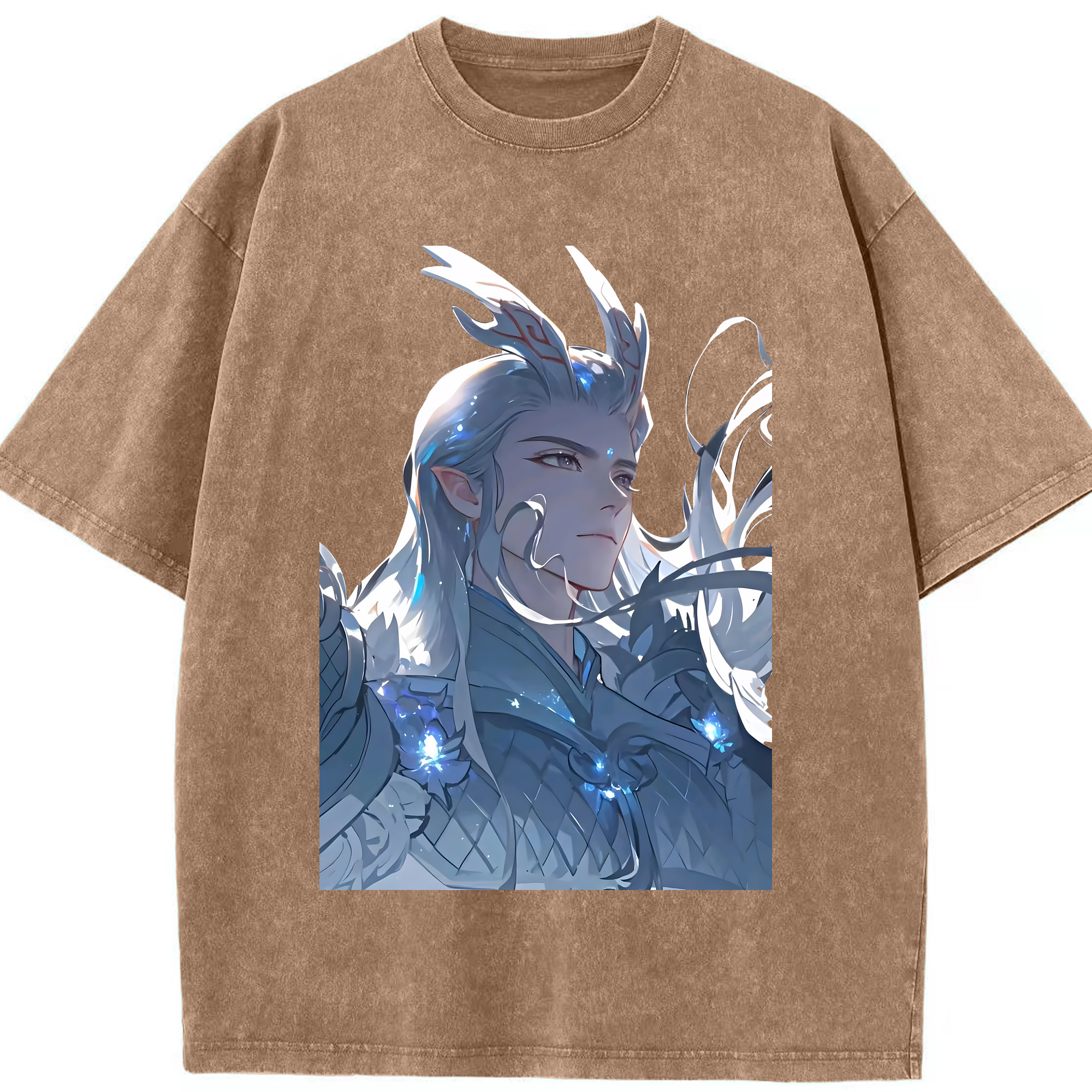 （画像用） Ne Zha 2 ナタ 魔童の大暴れ 綿100% ヴィンテージ風 半袖Tシャツ（フロントプリント）