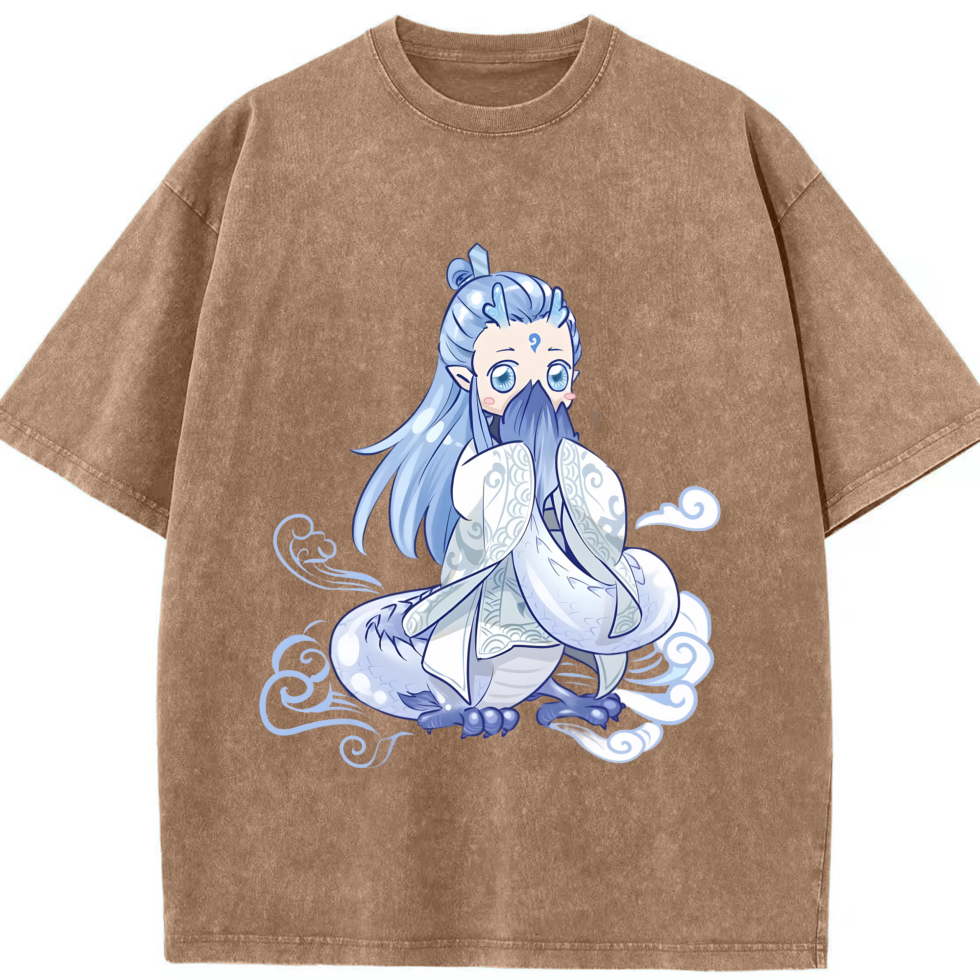 （画像用） Ne Zha 2 ナタ 魔童の大暴れ 綿100% ヴィンテージ風 半袖Tシャツ（フロントプリント）