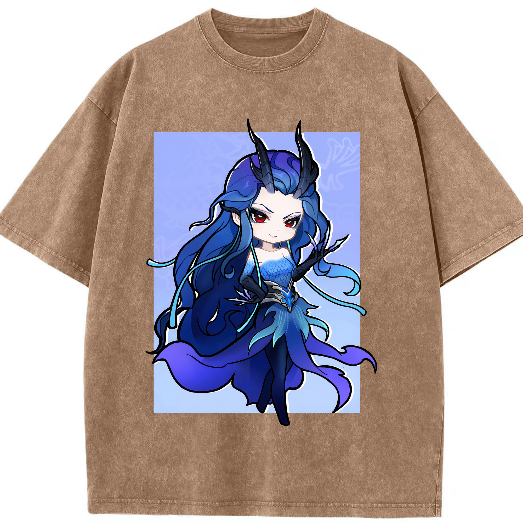 （画像用） Ne Zha 2 ナタ 魔童の大暴れ 綿100% ヴィンテージ風 半袖Tシャツ（フロントプリント）