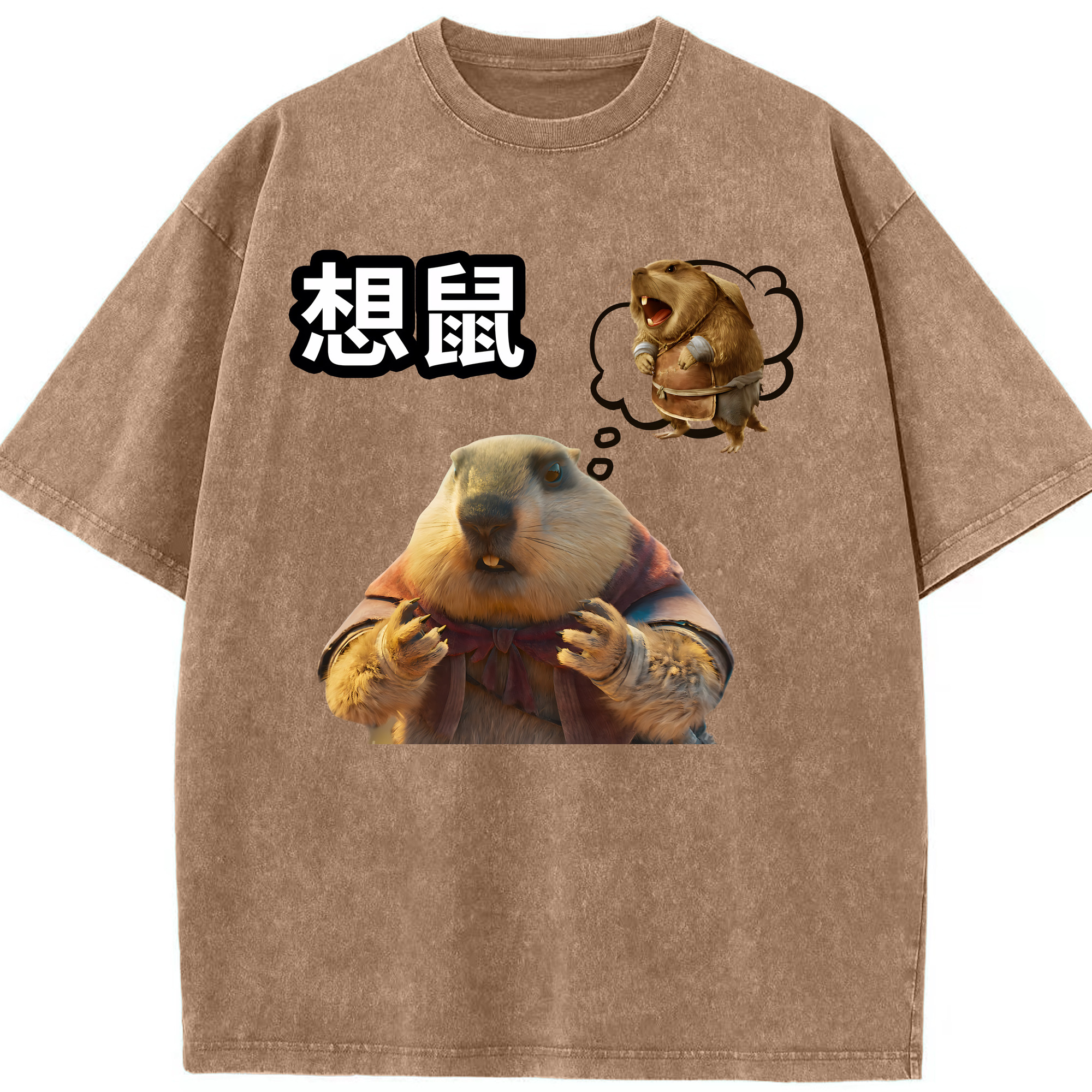 Ne Zha 2 ナタ 魔童の大暴れ 綿100% ヴィンテージ風 半袖Tシャツ（フロントプリント）