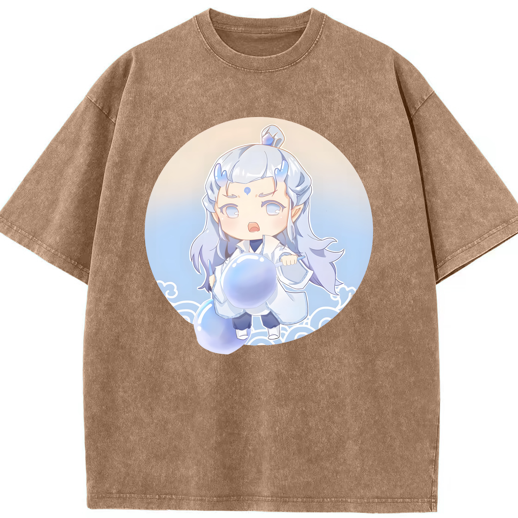 （画像用） Ne Zha 2 ナタ 魔童の大暴れ 綿100% ヴィンテージ風 半袖Tシャツ（フロントプリント）