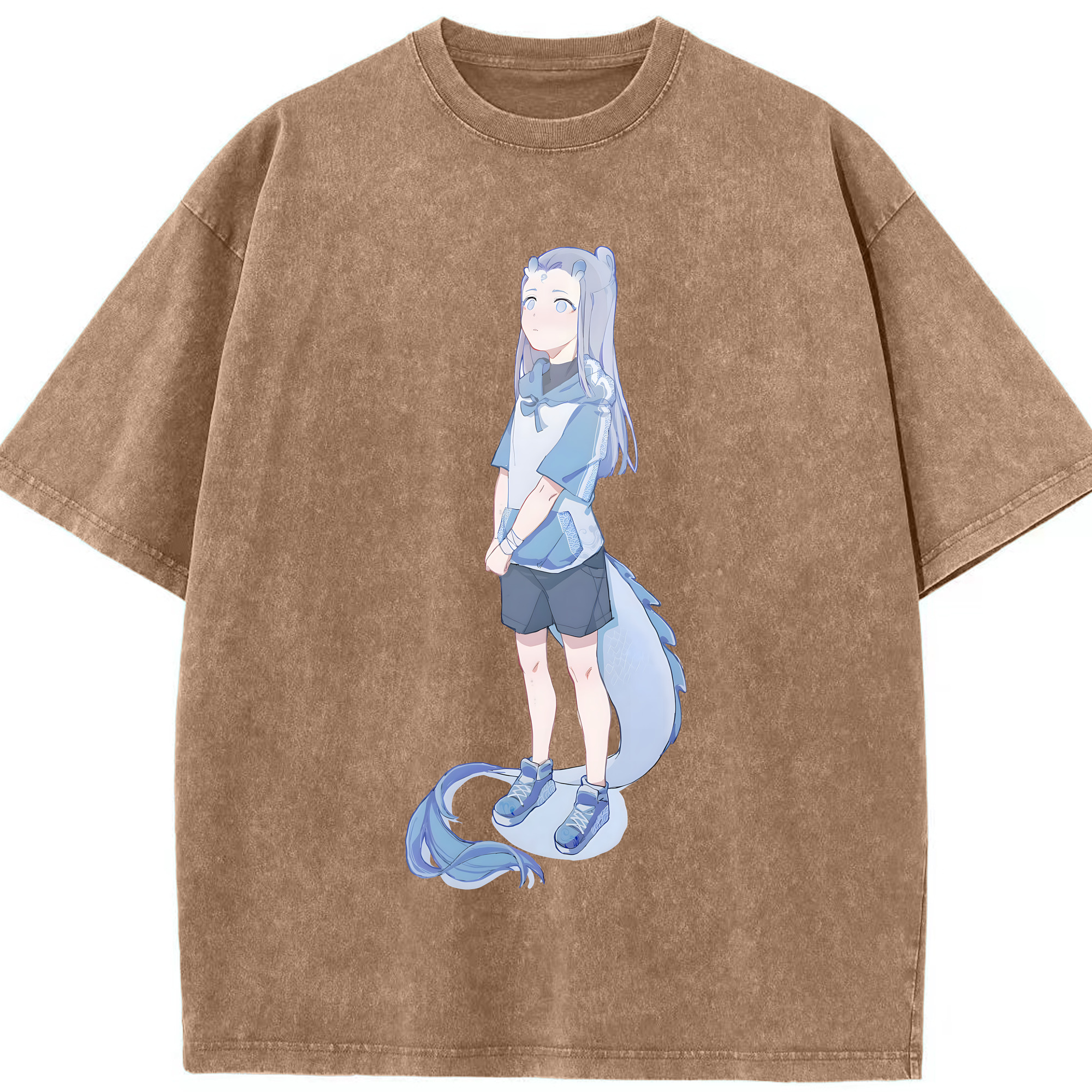 （画像用） Ne Zha 2 ナタ 魔童の大暴れ 綿100% ヴィンテージ風 半袖Tシャツ（フロントプリント）