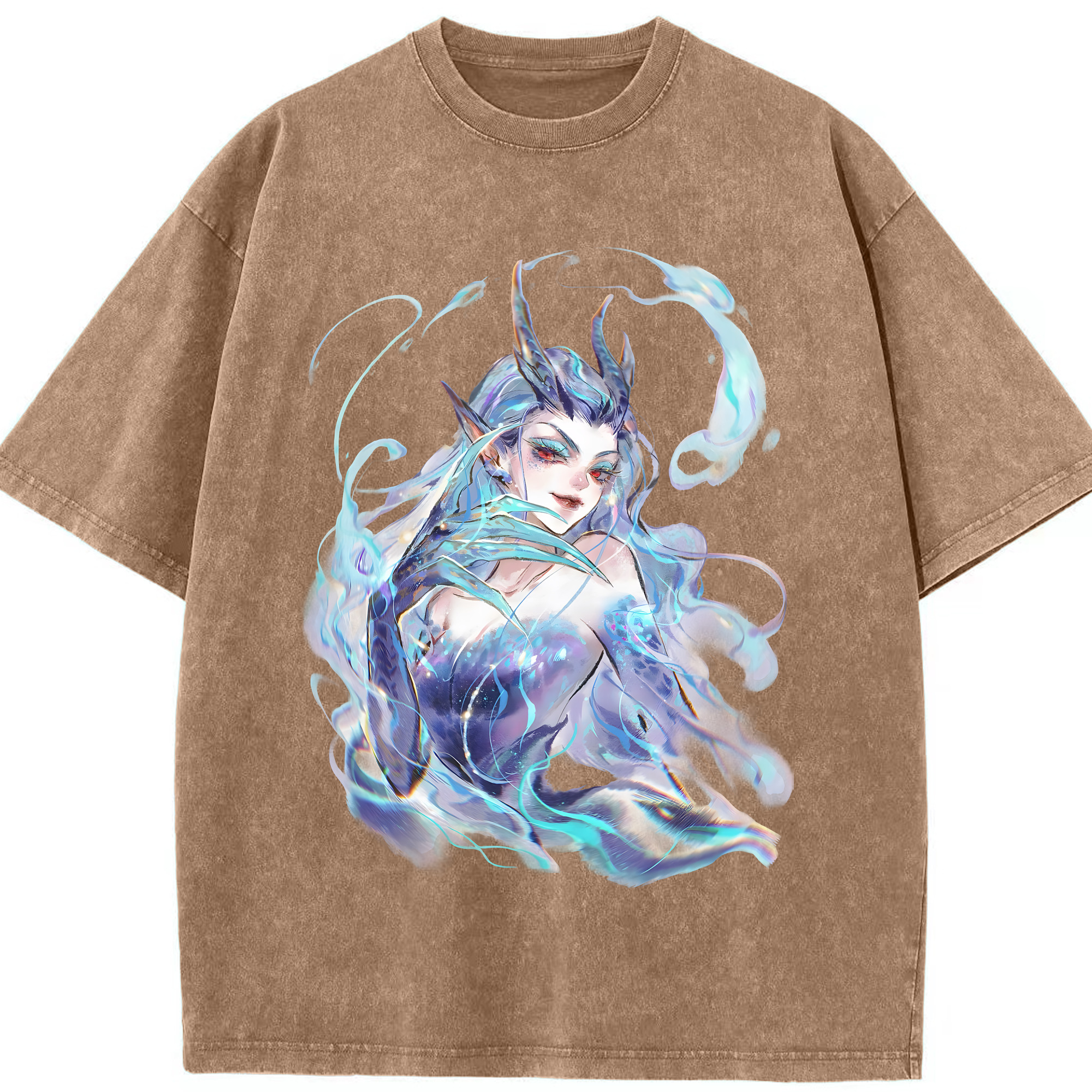 （画像用） Ne Zha 2 ナタ 魔童の大暴れ 綿100% ヴィンテージ風 半袖Tシャツ（フロントプリント）