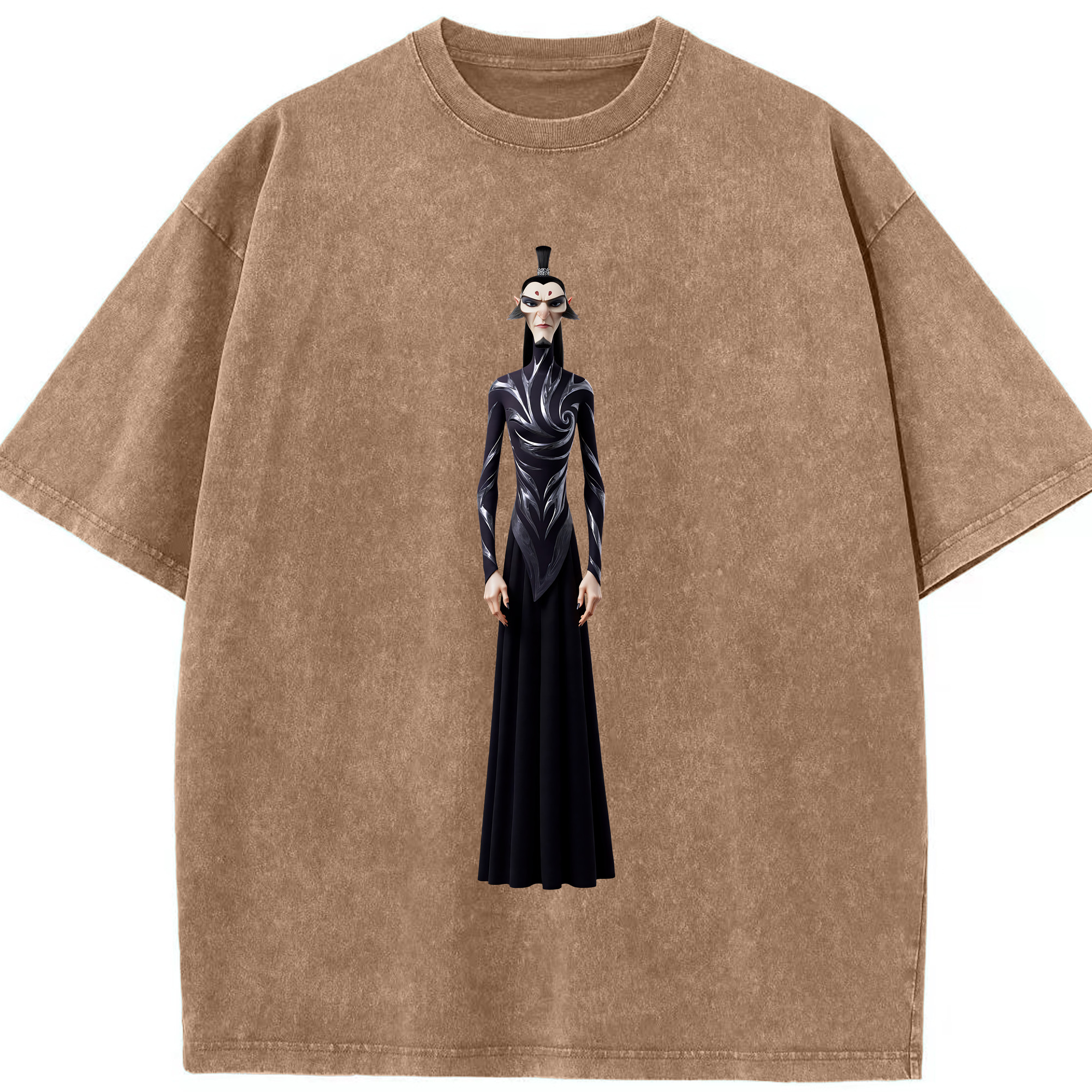 （画像用） Ne Zha 2 ナタ 魔童の大暴れ 綿100% ヴィンテージ風 半袖Tシャツ（フロントプリント）