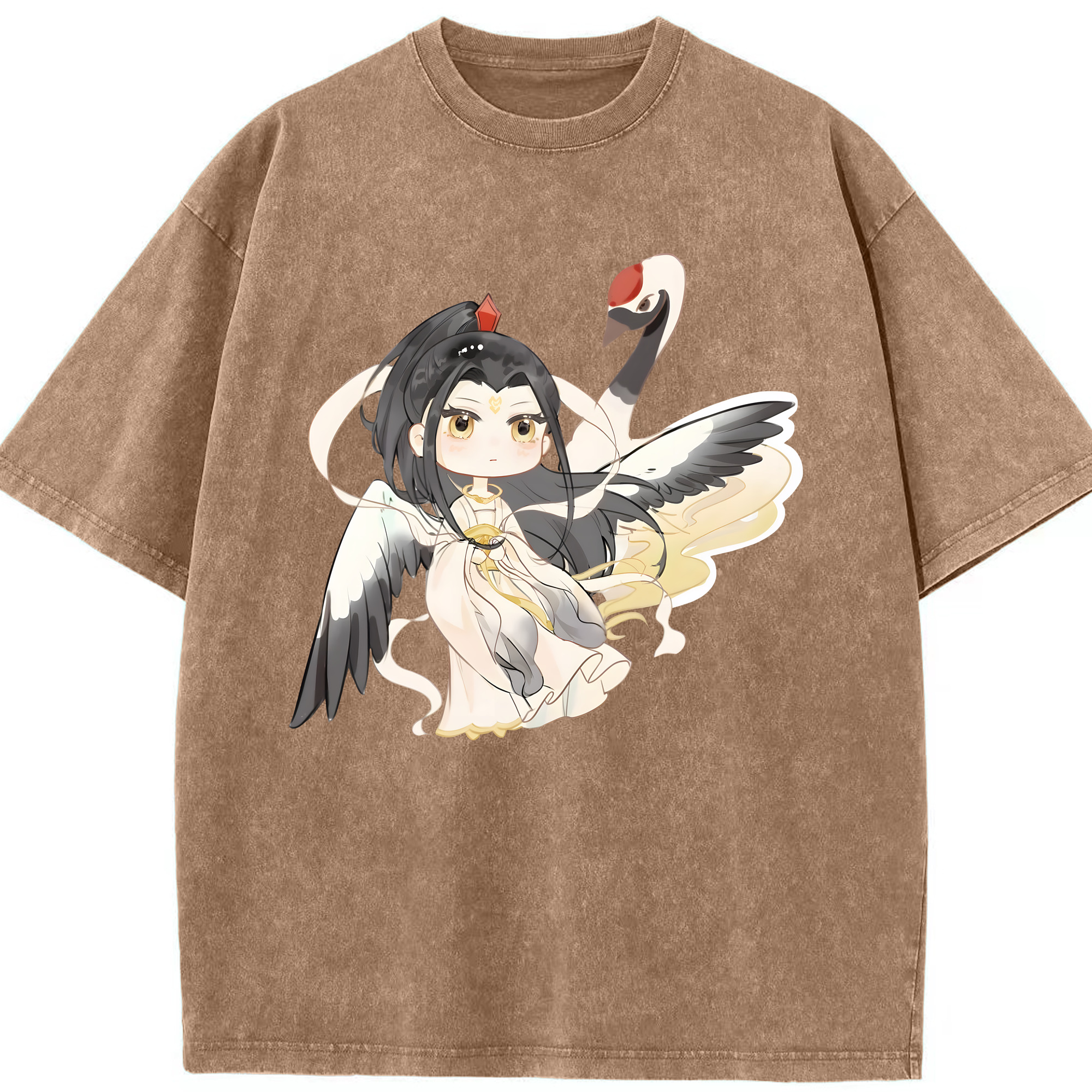 （画像用） Ne Zha 2 ナタ 魔童の大暴れ 綿100% ヴィンテージ風 半袖Tシャツ（フロントプリント）