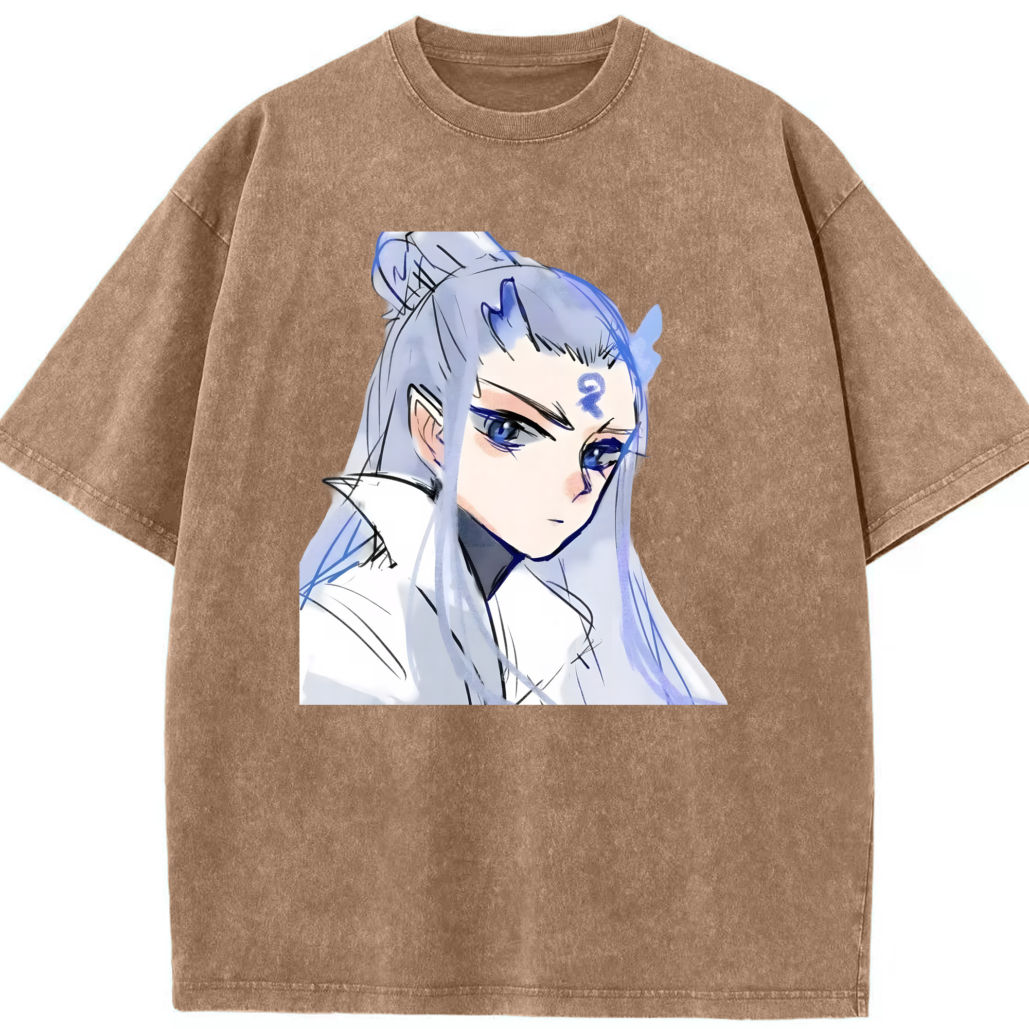 （画像用） Ne Zha 2 ナタ 魔童の大暴れ 綿100% ヴィンテージ風 半袖Tシャツ（フロントプリント）