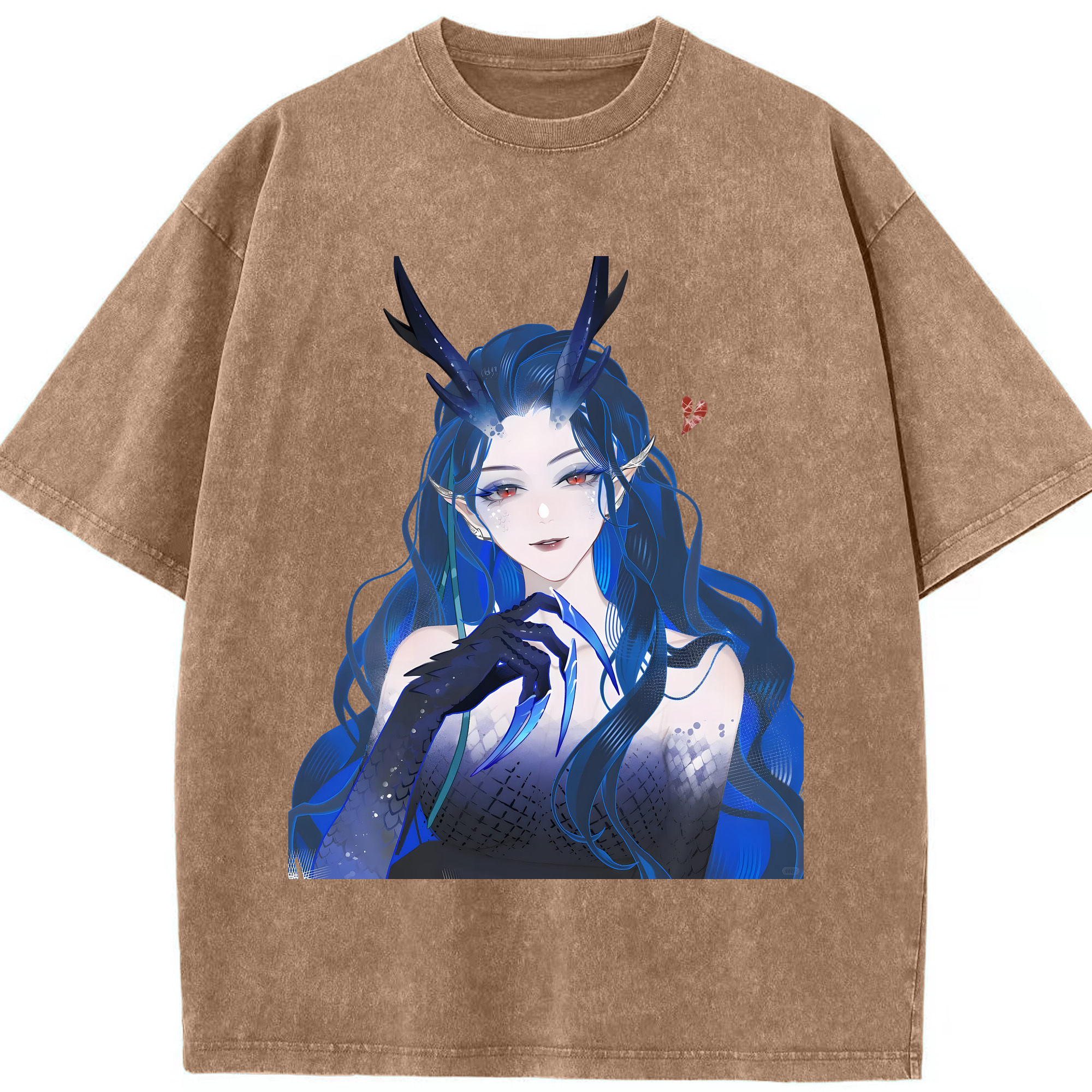 （画像用） Ne Zha 2 ナタ 魔童の大暴れ 綿100% ヴィンテージ風 半袖Tシャツ（フロントプリント）