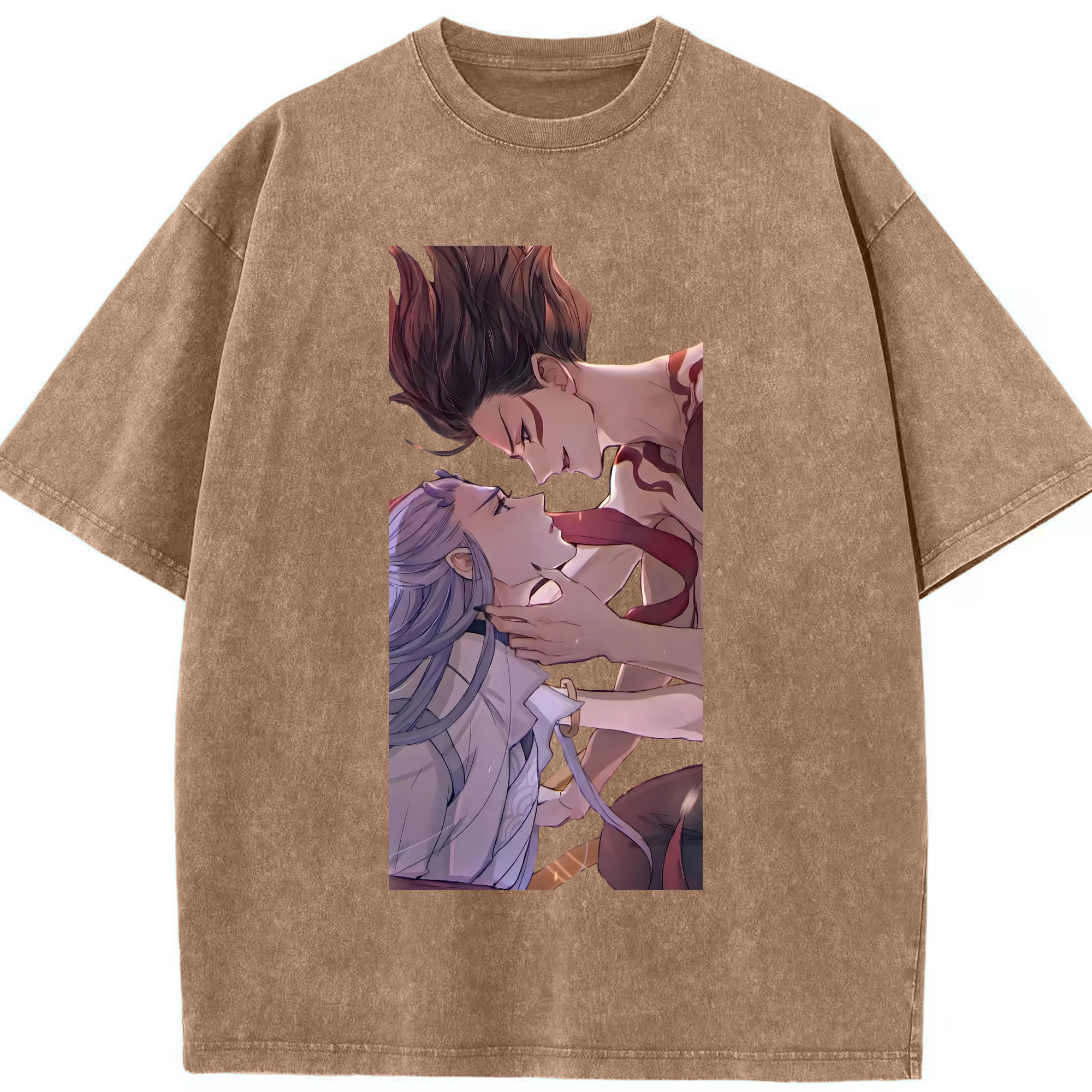 （画像用） Ne Zha 2 ナタ 魔童の大暴れ 綿100% ヴィンテージ風 半袖Tシャツ（フロントプリント）