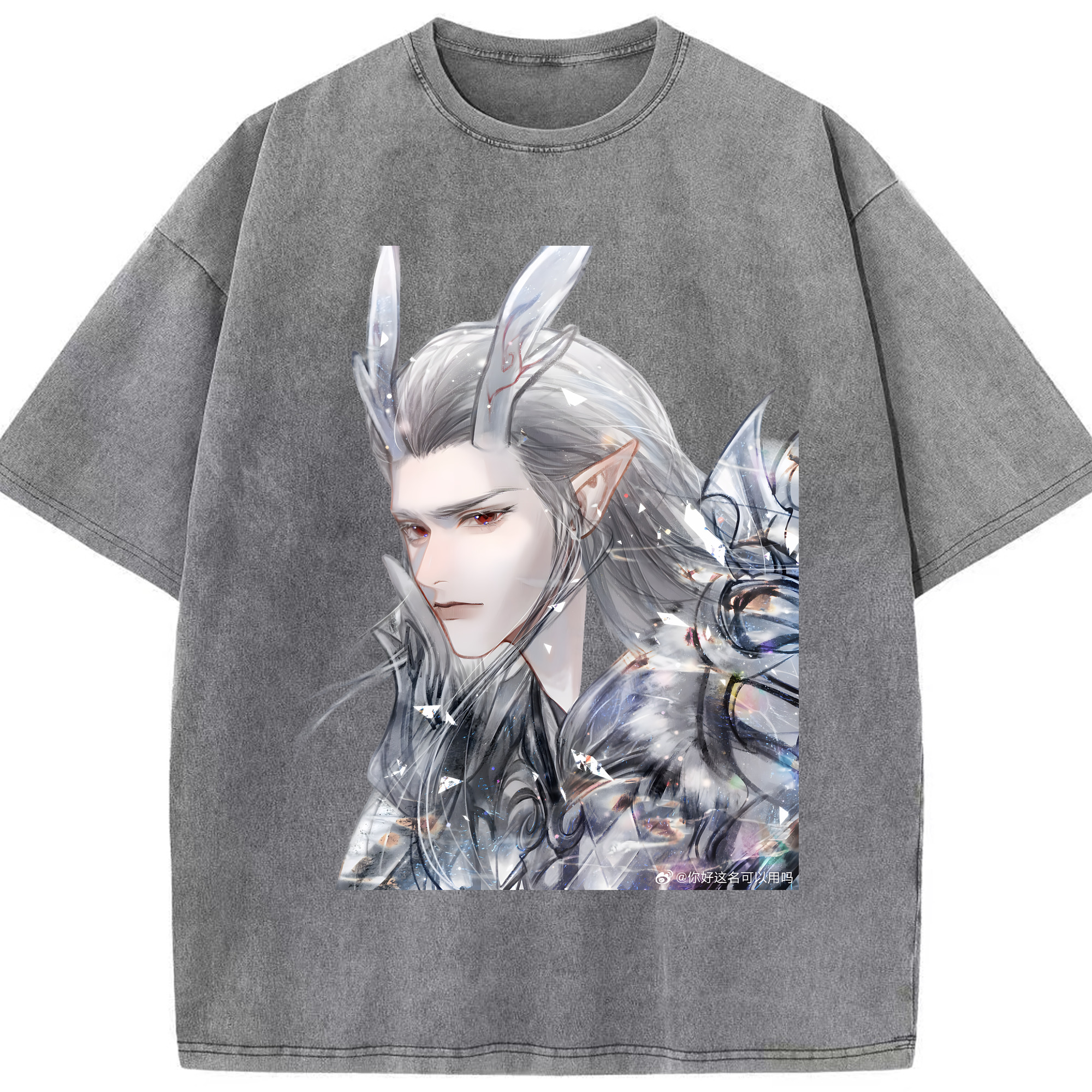 （画像用） Ne Zha 2 ナタ 魔童の大暴れ 綿100% ヴィンテージ風 半袖Tシャツ（フロントプリント）