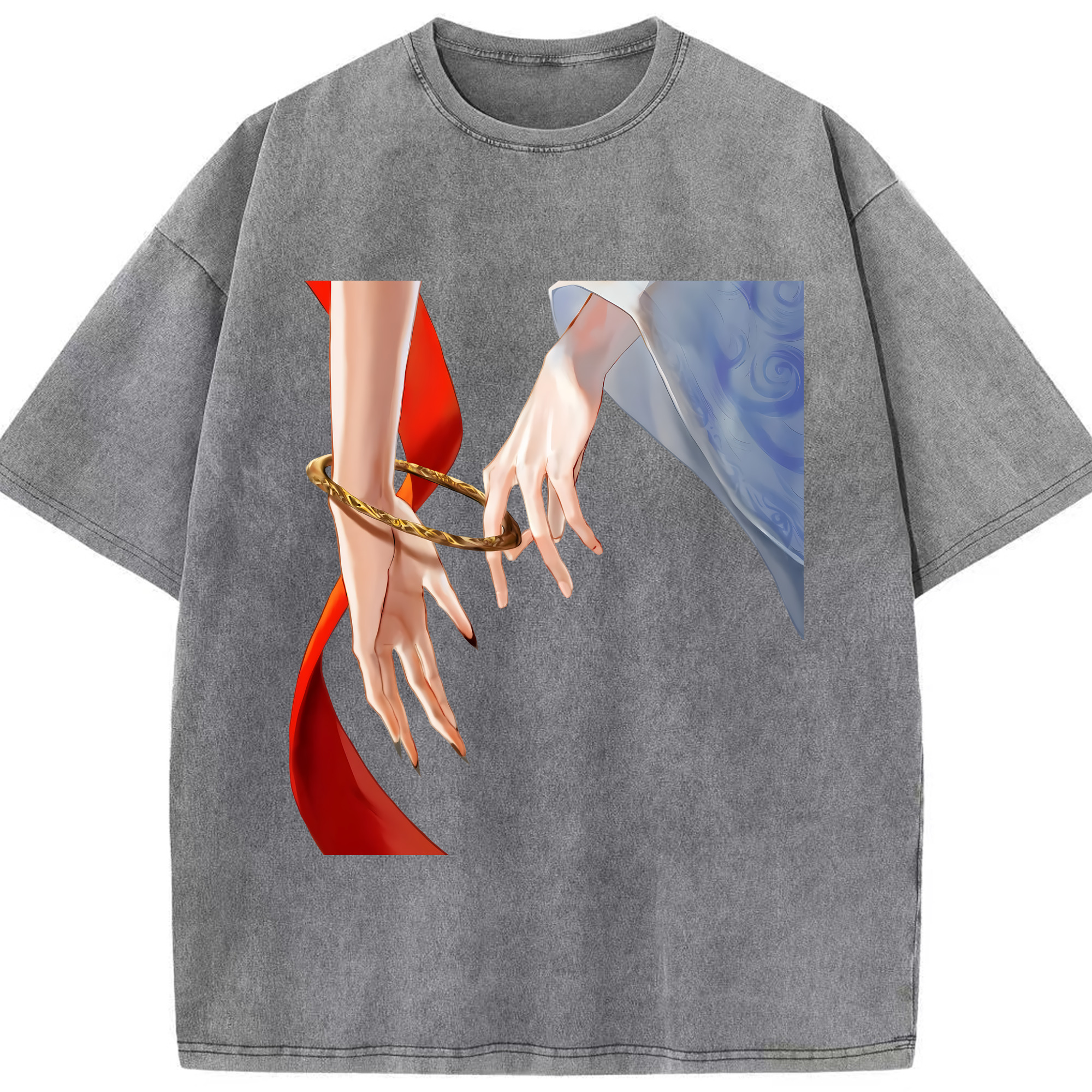 （画像用） Ne Zha 2 ナタ 魔童の大暴れ 綿100% ヴィンテージ風 半袖Tシャツ（フロントプリント）
