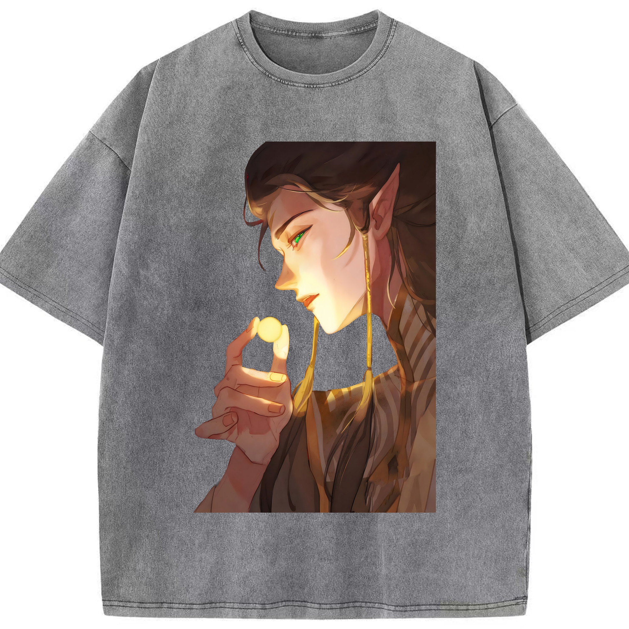 （画像用） Ne Zha 2 ナタ 魔童の大暴れ 綿100% ヴィンテージ風 半袖Tシャツ（フロントプリント）