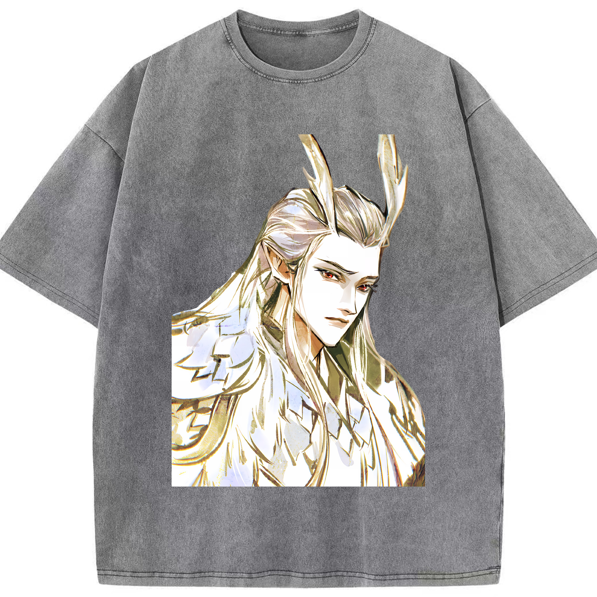 （画像用） Ne Zha 2 ナタ 魔童の大暴れ 綿100% ヴィンテージ風 半袖Tシャツ（フロントプリント）