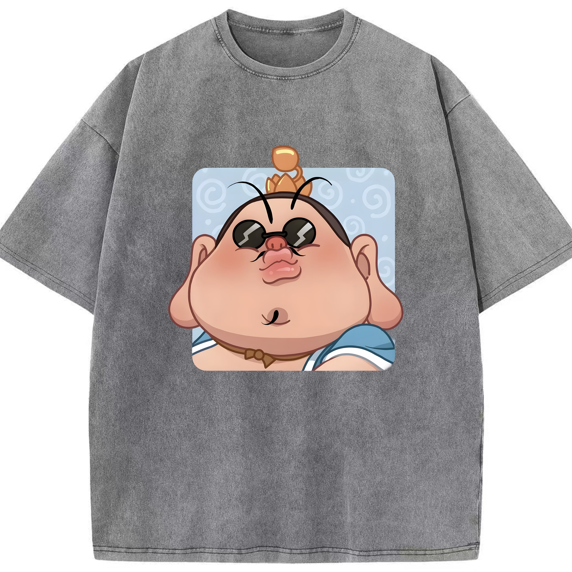 （画像用） Ne Zha 2 ナタ 魔童の大暴れ 綿100% ヴィンテージ風 半袖Tシャツ（フロントプリント）