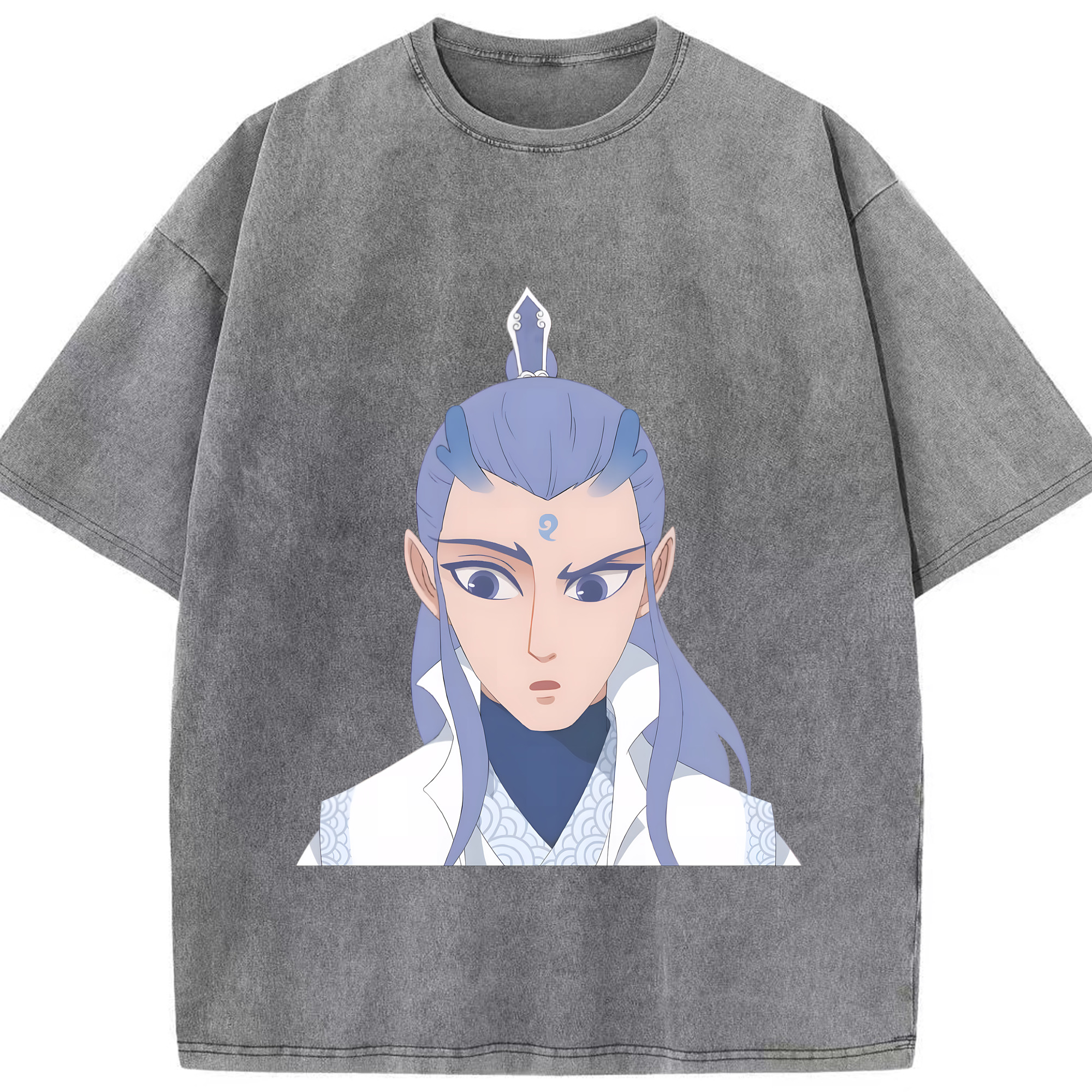 （画像用） Ne Zha 2 ナタ 魔童の大暴れ 綿100% ヴィンテージ風 半袖Tシャツ（フロントプリント）