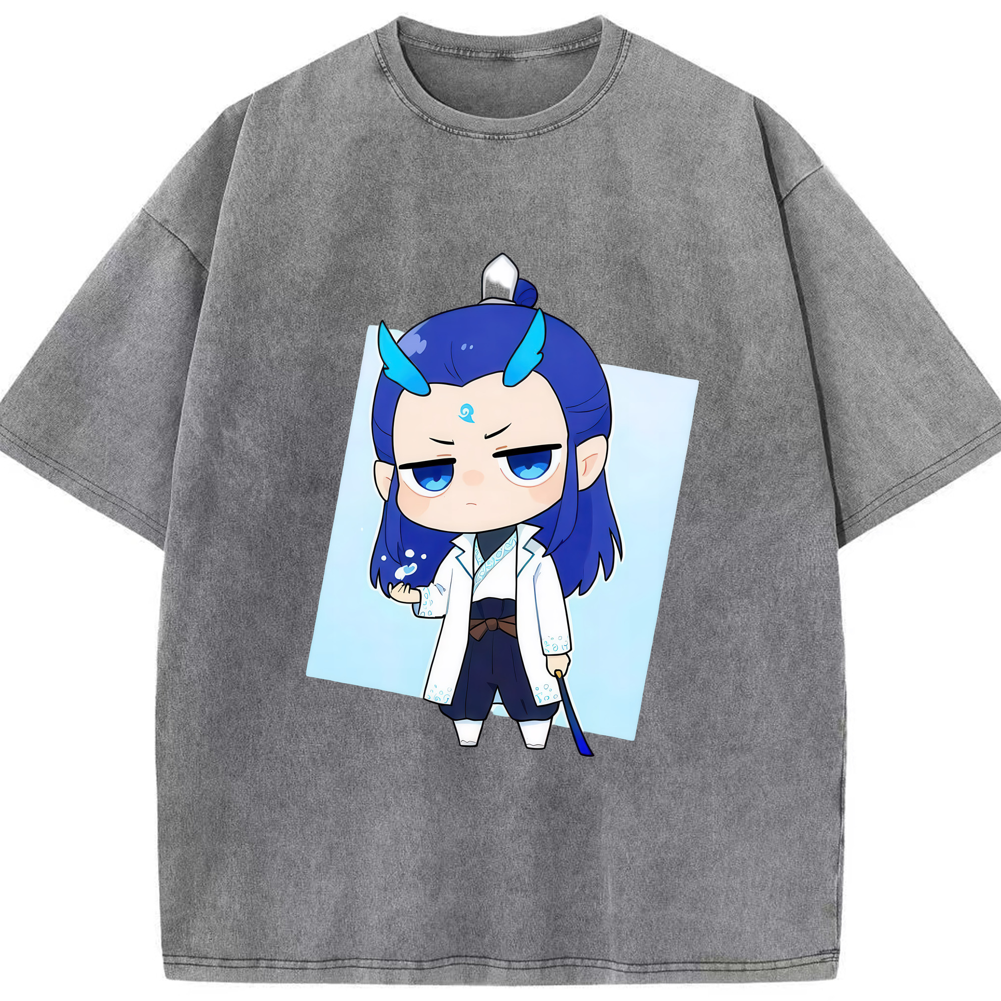（画像用） Ne Zha 2 ナタ 魔童の大暴れ 綿100% ヴィンテージ風 半袖Tシャツ（フロントプリント）