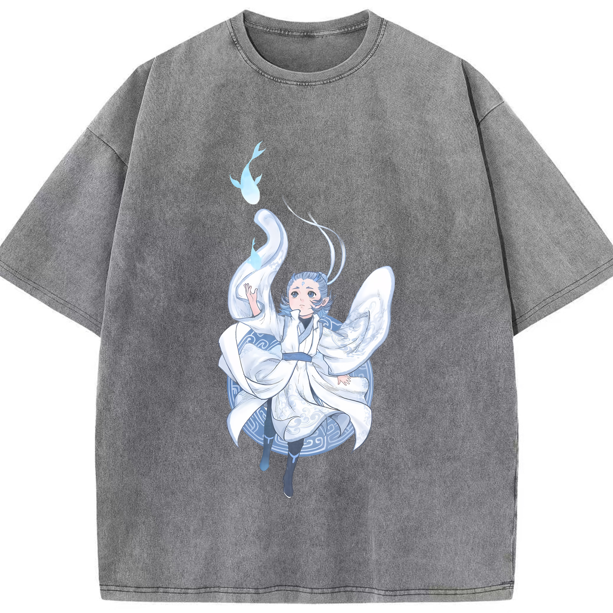 （画像用） Ne Zha 2 ナタ 魔童の大暴れ 綿100% ヴィンテージ風 半袖Tシャツ（フロントプリント）