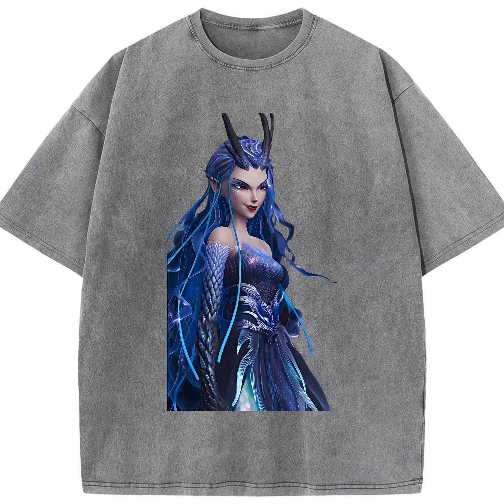 （画像用） Ne Zha 2 ナタ 魔童の大暴れ 綿100% ヴィンテージ風 半袖Tシャツ（フロントプリント）
