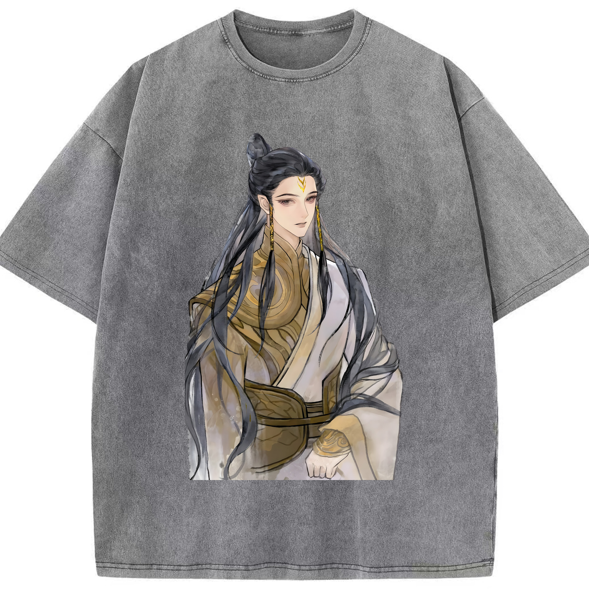 （画像用） Ne Zha 2 ナタ 魔童の大暴れ 綿100% ヴィンテージ風 半袖Tシャツ（フロントプリント）