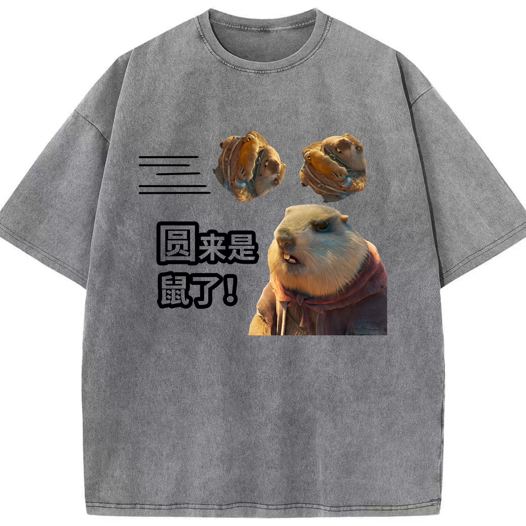 （画像用） Ne Zha 2 ナタ 魔童の大暴れ 綿100% ヴィンテージ風 半袖Tシャツ（フロントプリント）