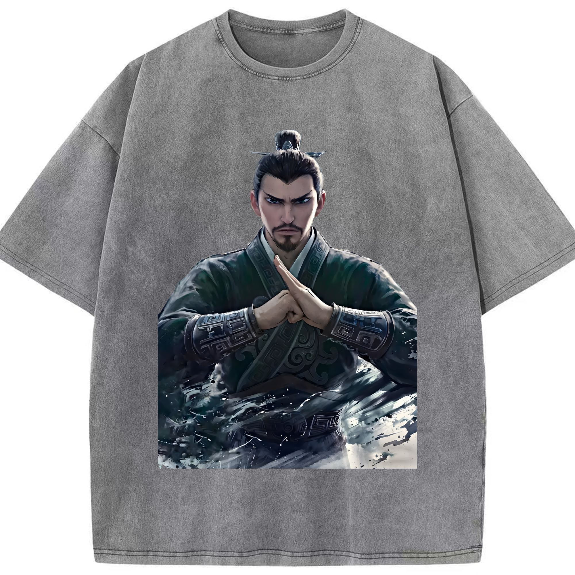 （画像用） Ne Zha 2 ナタ 魔童の大暴れ 綿100% ヴィンテージ風 半袖Tシャツ（フロントプリント）