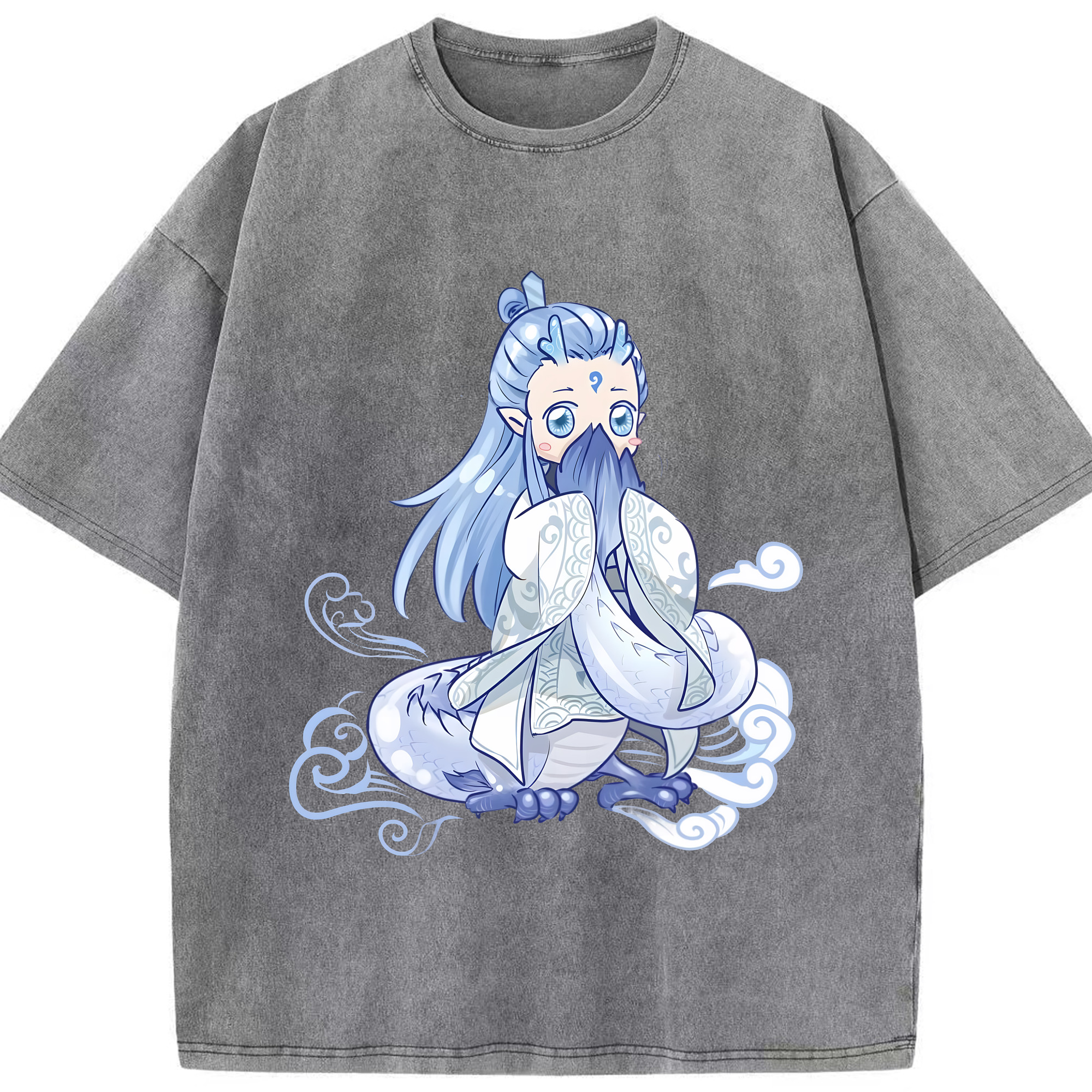 （画像用） Ne Zha 2 ナタ 魔童の大暴れ 綿100% ヴィンテージ風 半袖Tシャツ（フロントプリント）