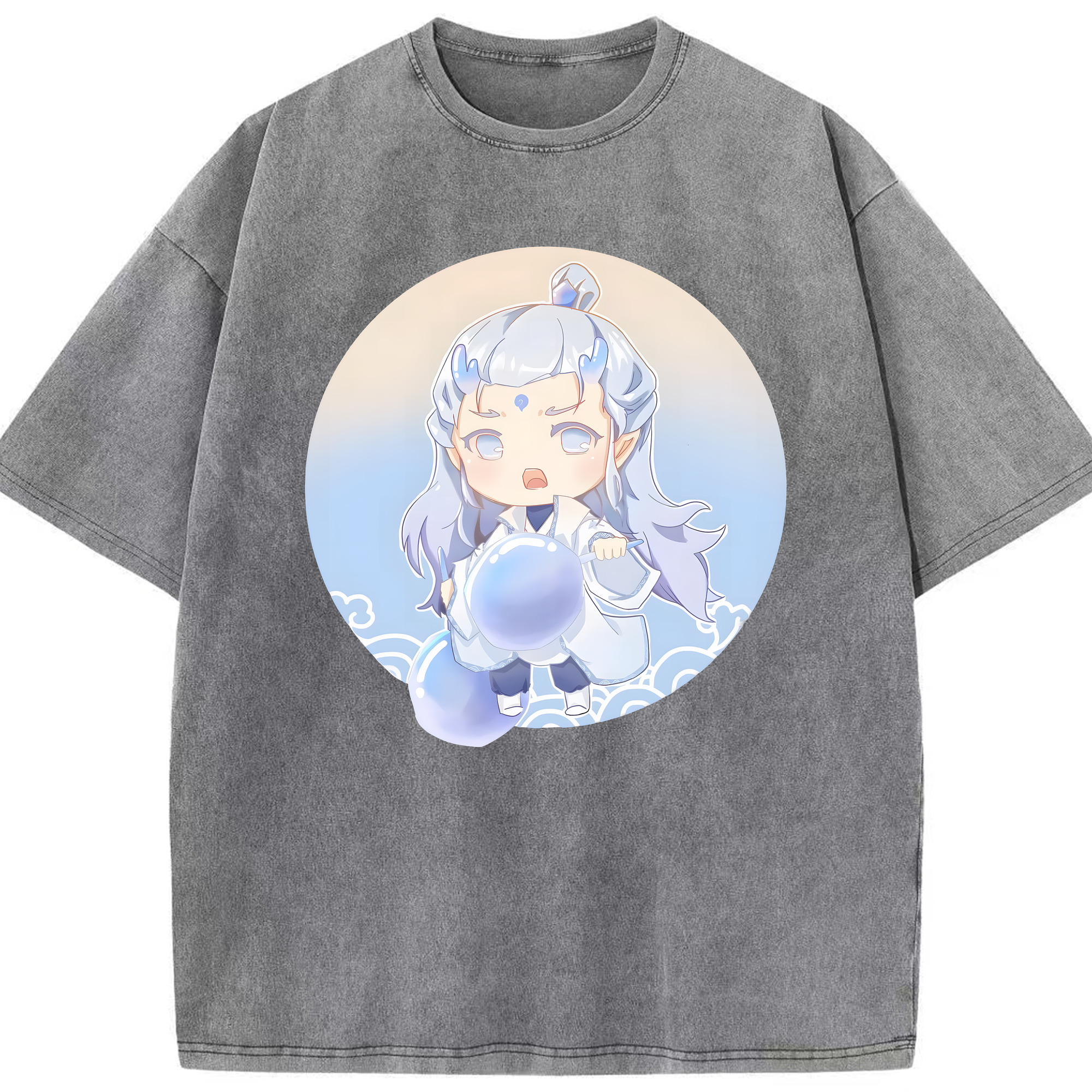 （画像用） Ne Zha 2 ナタ 魔童の大暴れ 綿100% ヴィンテージ風 半袖Tシャツ（フロントプリント）