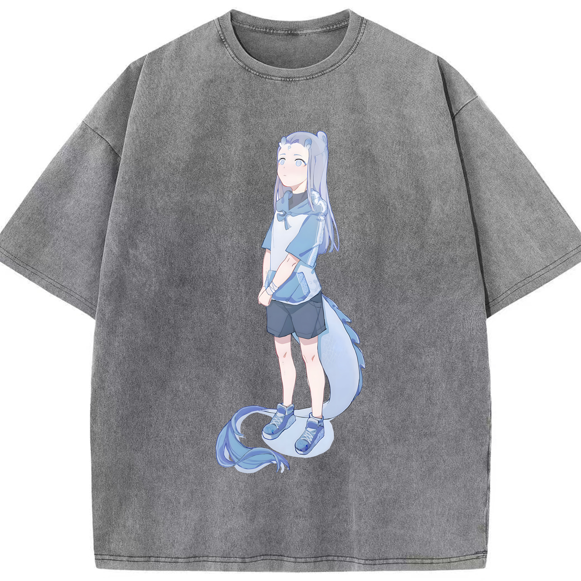 （画像用） Ne Zha 2 ナタ 魔童の大暴れ 綿100% ヴィンテージ風 半袖Tシャツ（フロントプリント）