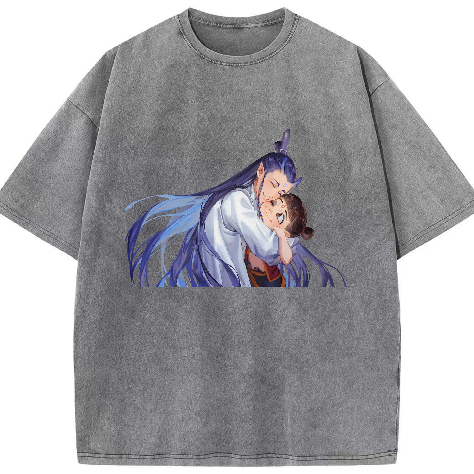 （画像用） Ne Zha 2 ナタ 魔童の大暴れ 綿100% ヴィンテージ風 半袖Tシャツ（フロントプリント）