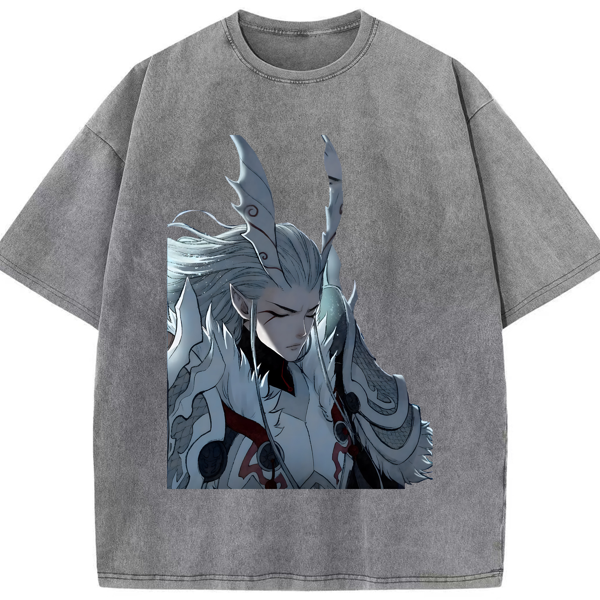 （画像用） Ne Zha 2 ナタ 魔童の大暴れ 綿100% ヴィンテージ風 半袖Tシャツ（フロントプリント）
