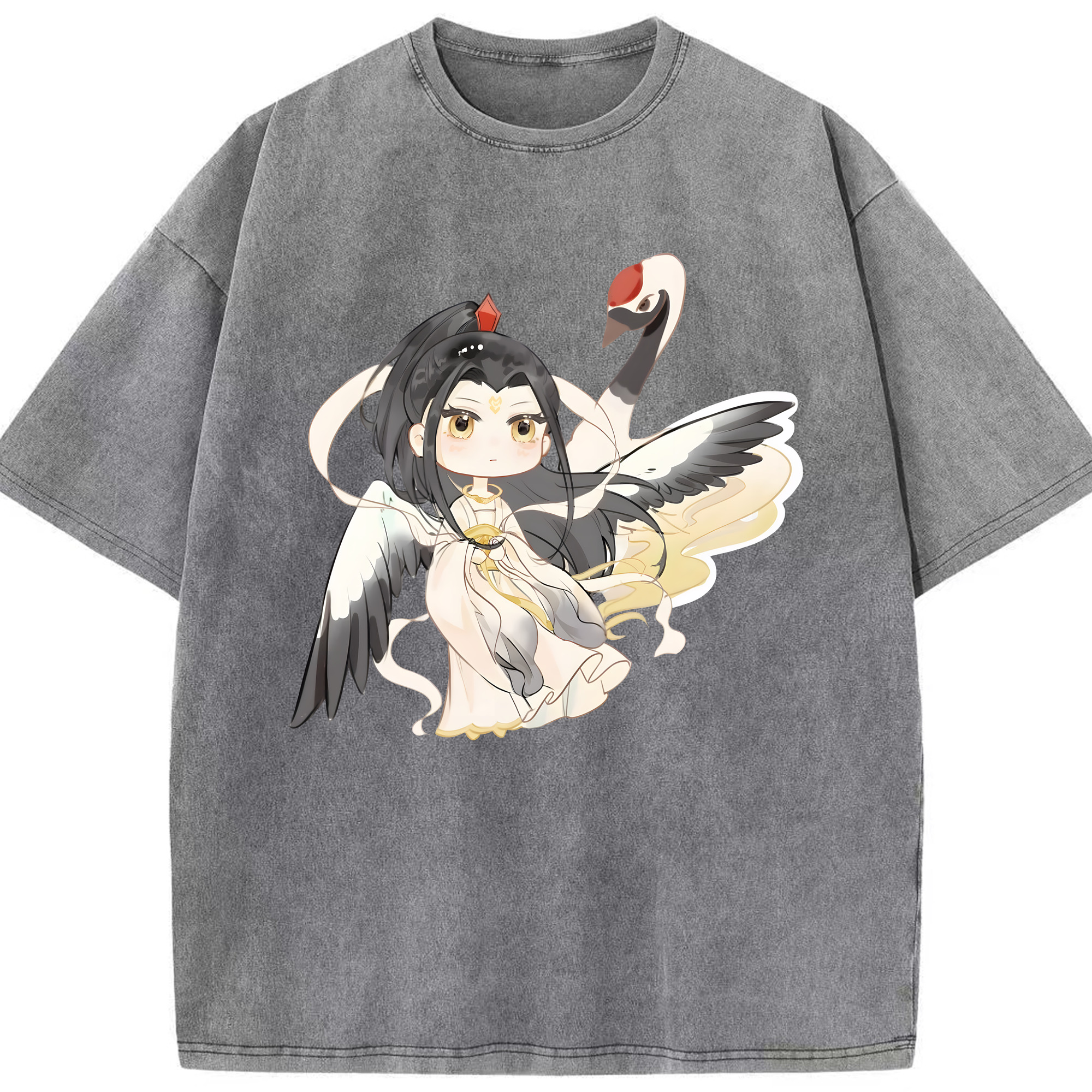 （画像用） Ne Zha 2 ナタ 魔童の大暴れ 綿100% ヴィンテージ風 半袖Tシャツ（フロントプリント）