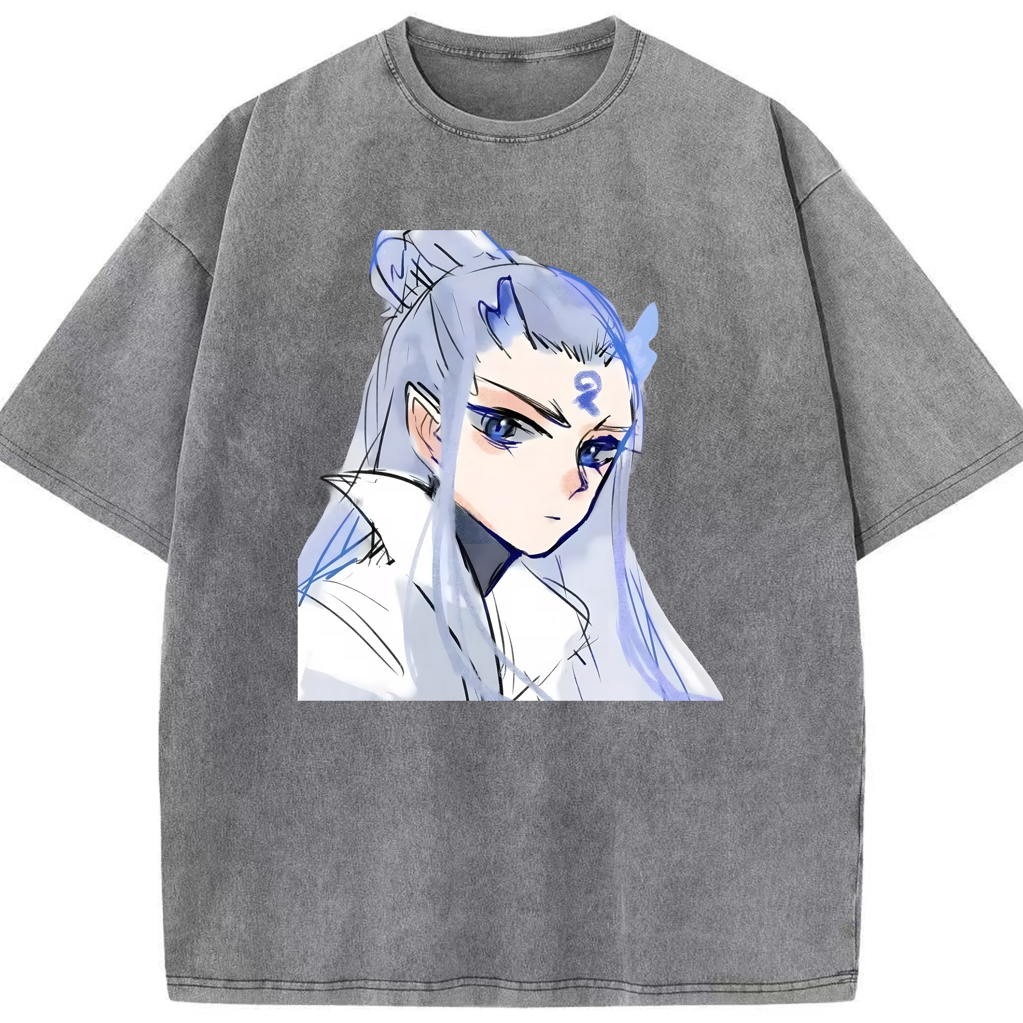 （画像用） Ne Zha 2 ナタ 魔童の大暴れ 綿100% ヴィンテージ風 半袖Tシャツ（フロントプリント）