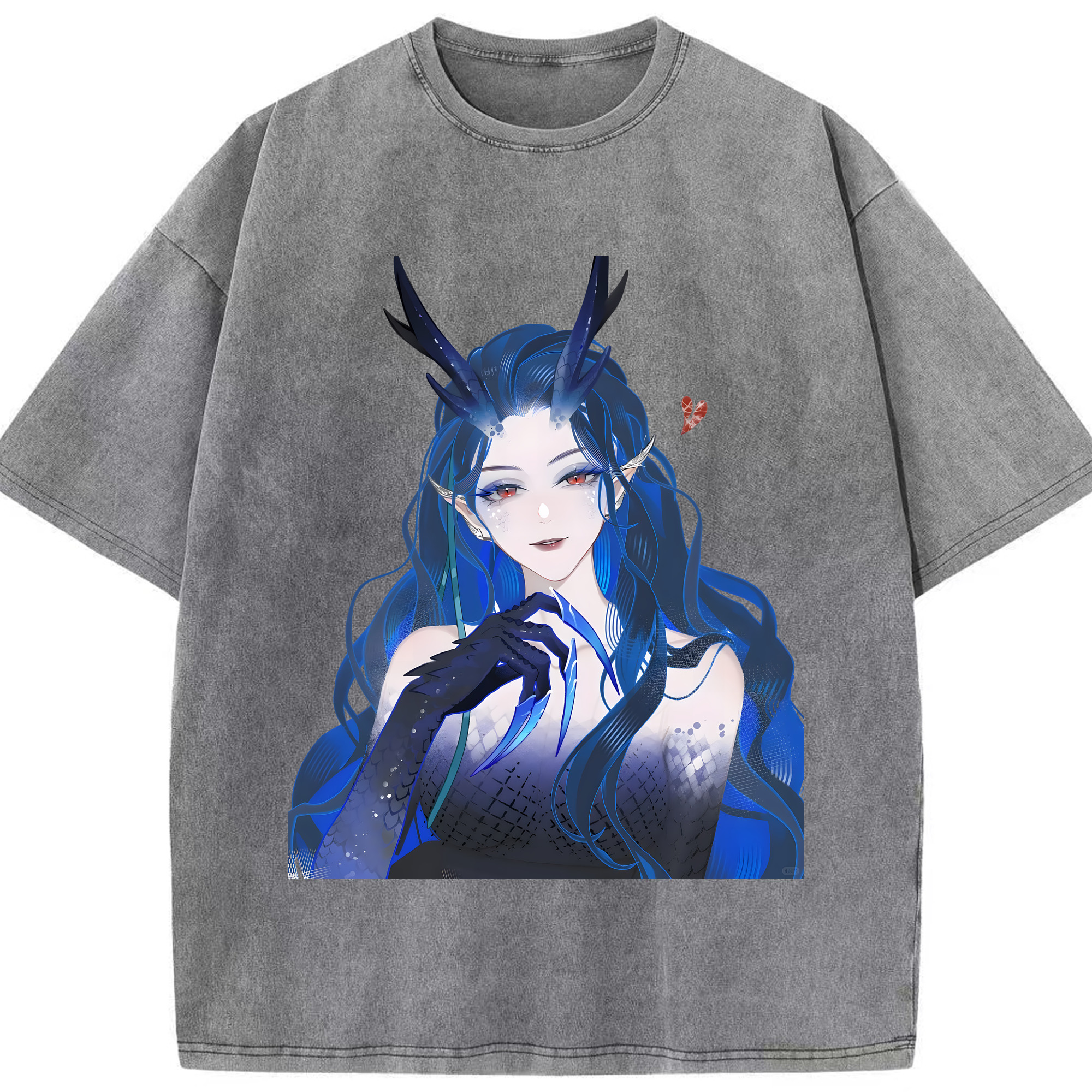 （画像用） Ne Zha 2 ナタ 魔童の大暴れ 綿100% ヴィンテージ風 半袖Tシャツ（フロントプリント）